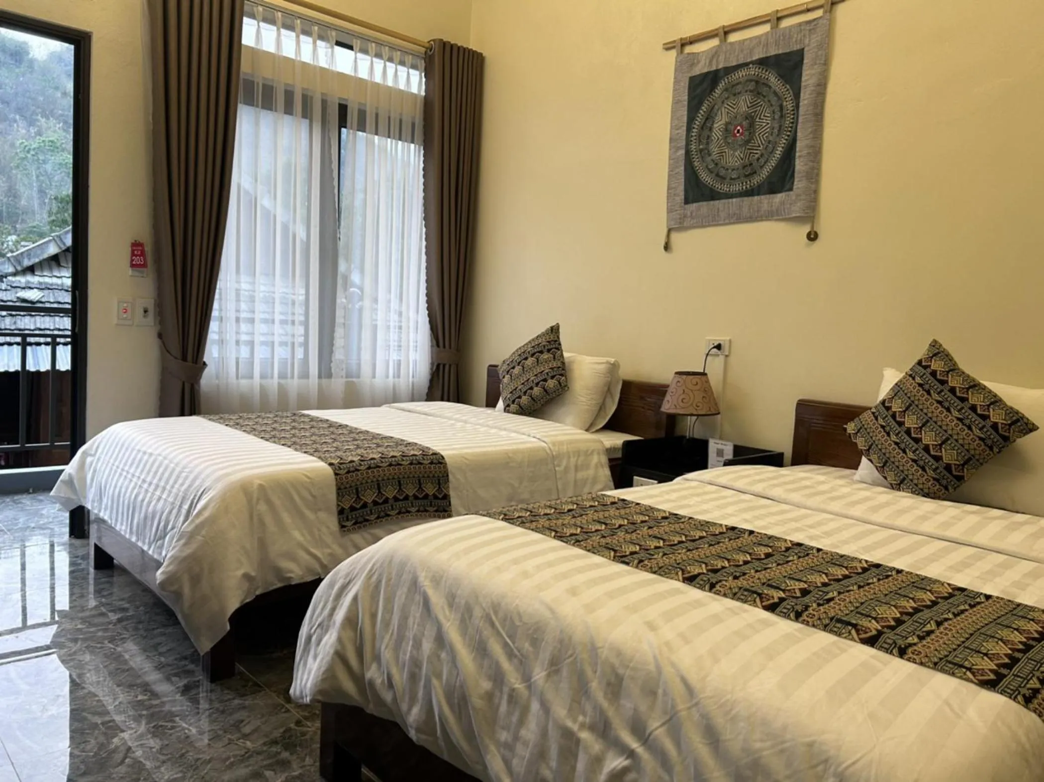 Bed in Duong Thim Homestay Mai Chau