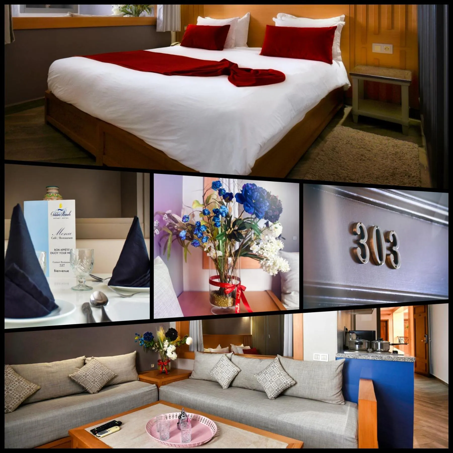 View (from property/room), Bed in Golden Beach Appart'hotel