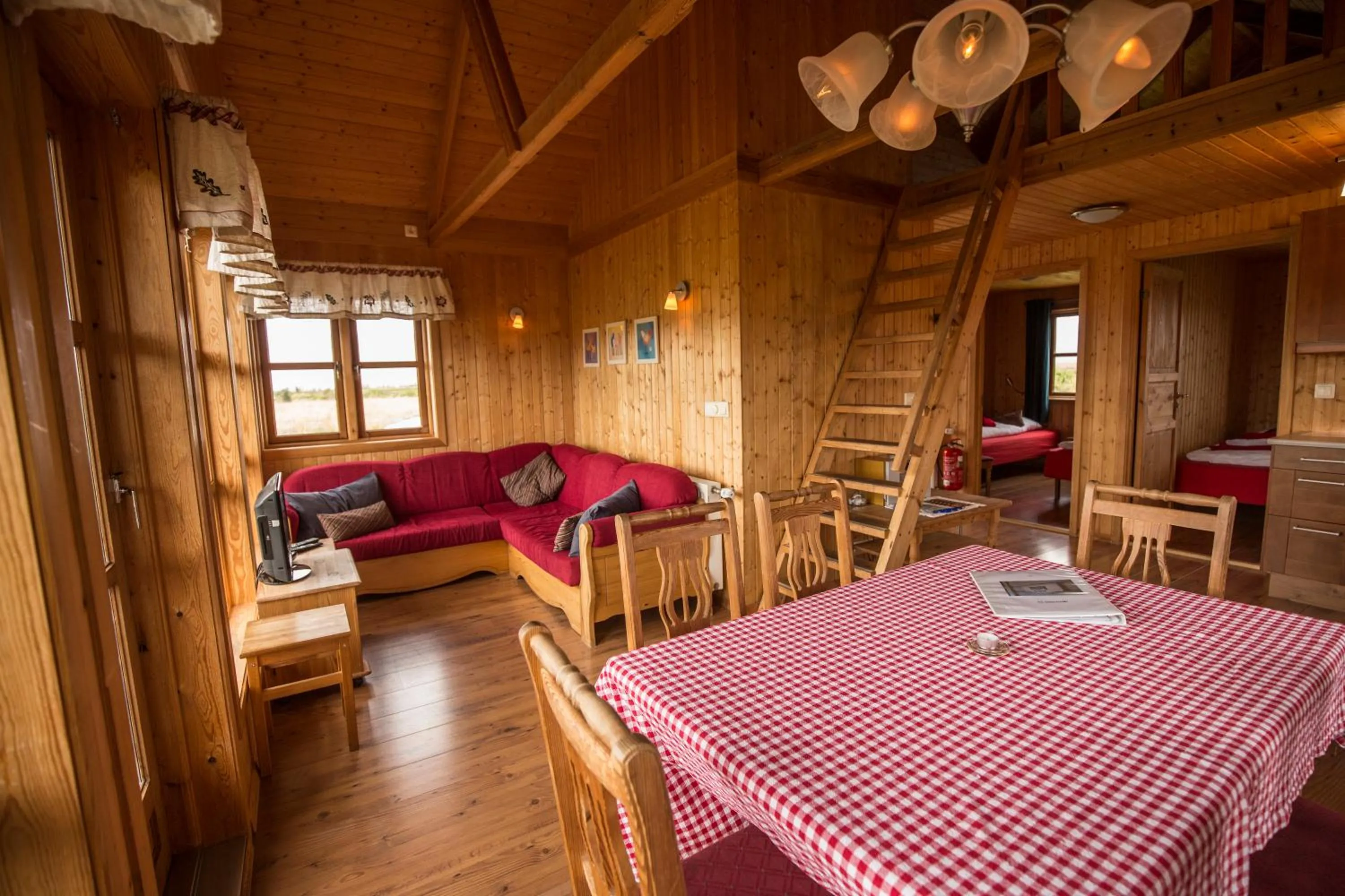 Living room in Hestasport Cottages