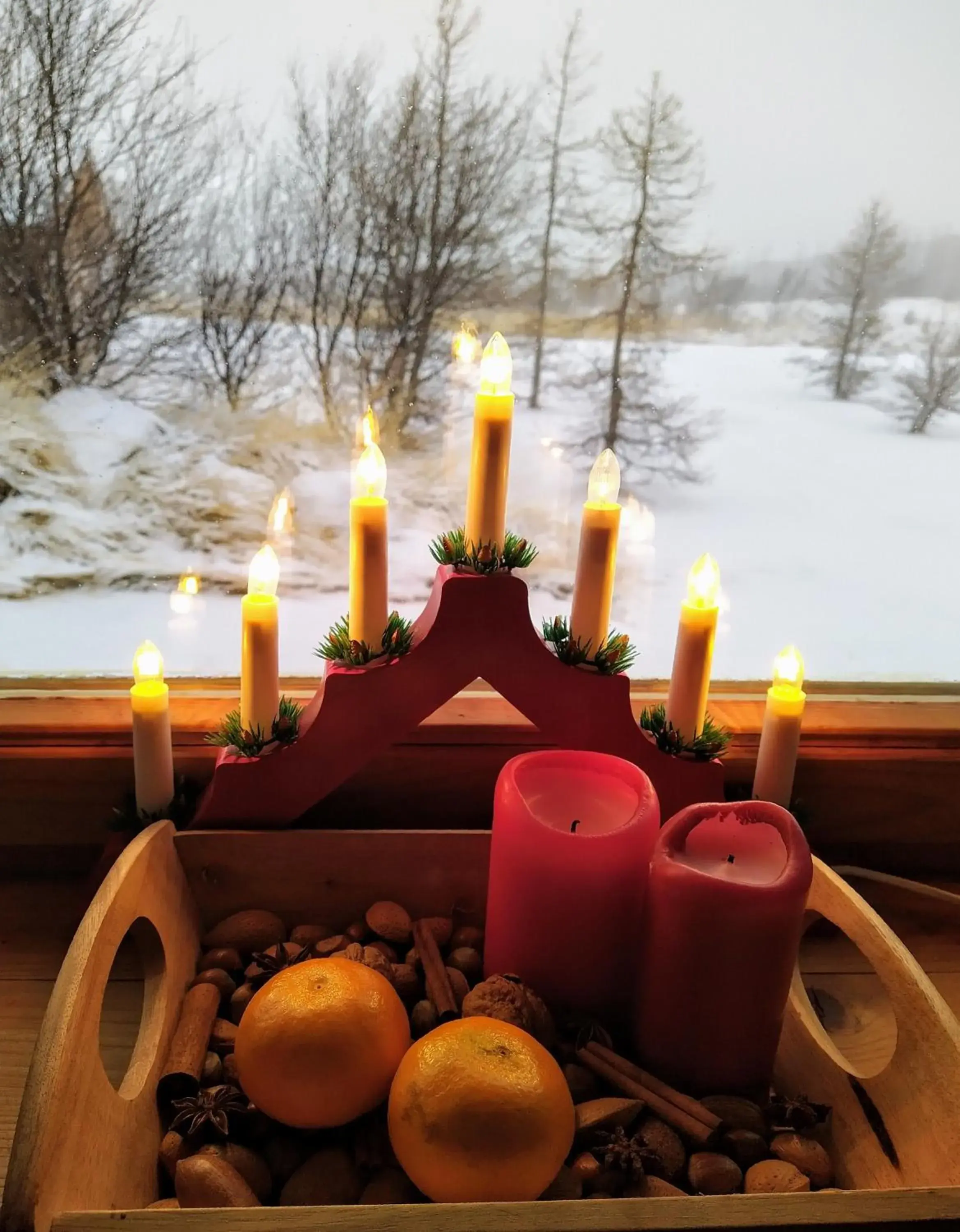 Garden view in Hestasport Cottages Garden view in Hestasport Cottages