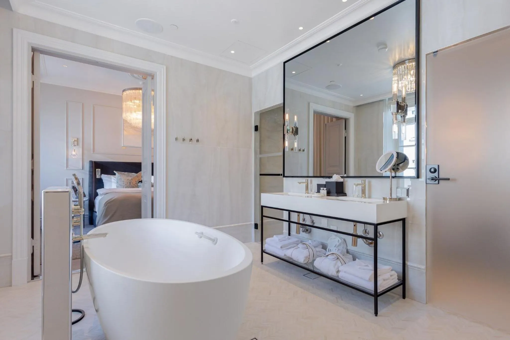 Toilet, Bed in Waldorf Astoria Helsinki