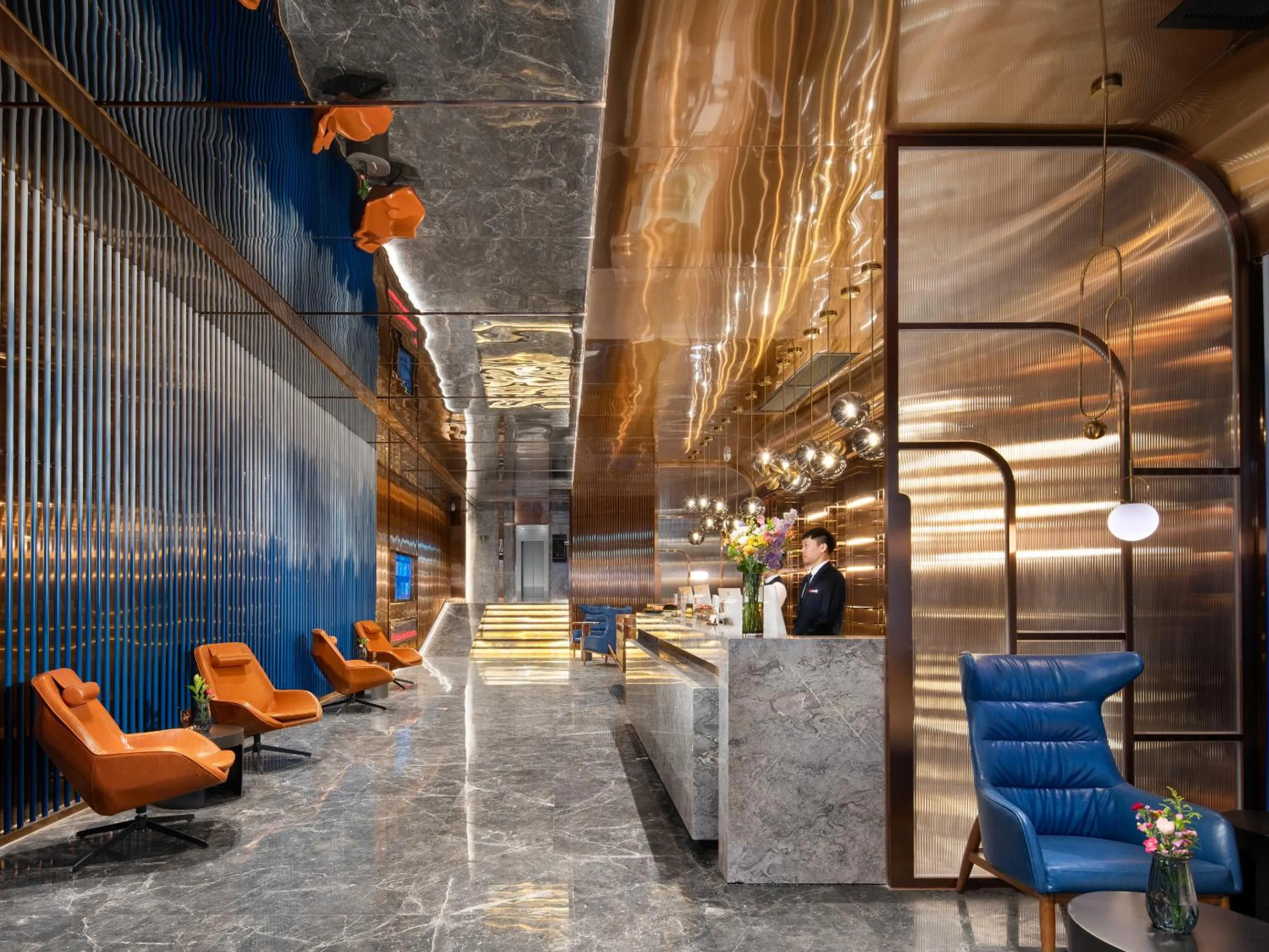 Lobby or reception in Echarm PLUS International Hotel Zhujiang New Town Wuyangcun Metro Station Branch- Free Deliver Service to Canton Fair Complex During Canton Fair Period