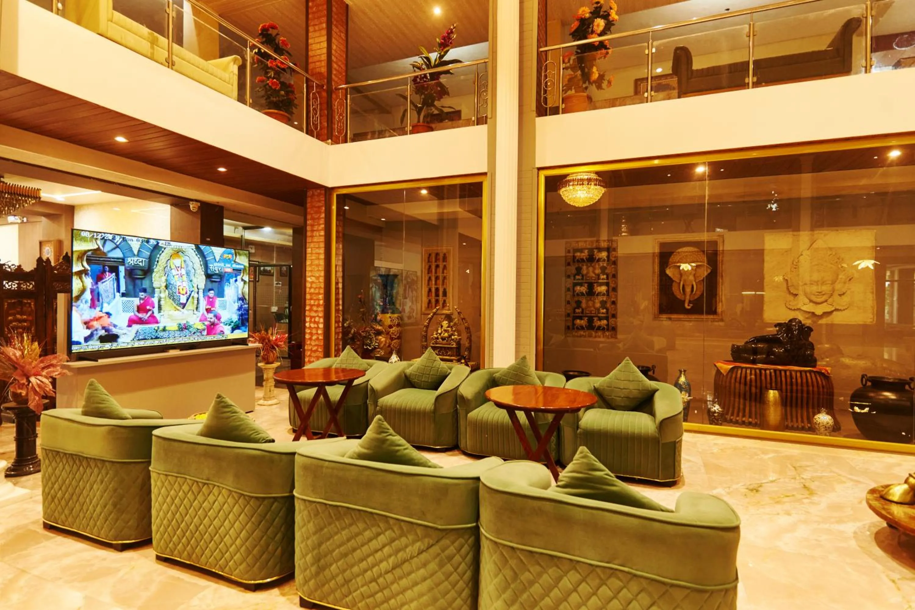 Lobby or reception in Hotel Sai Palkhi Niwara
