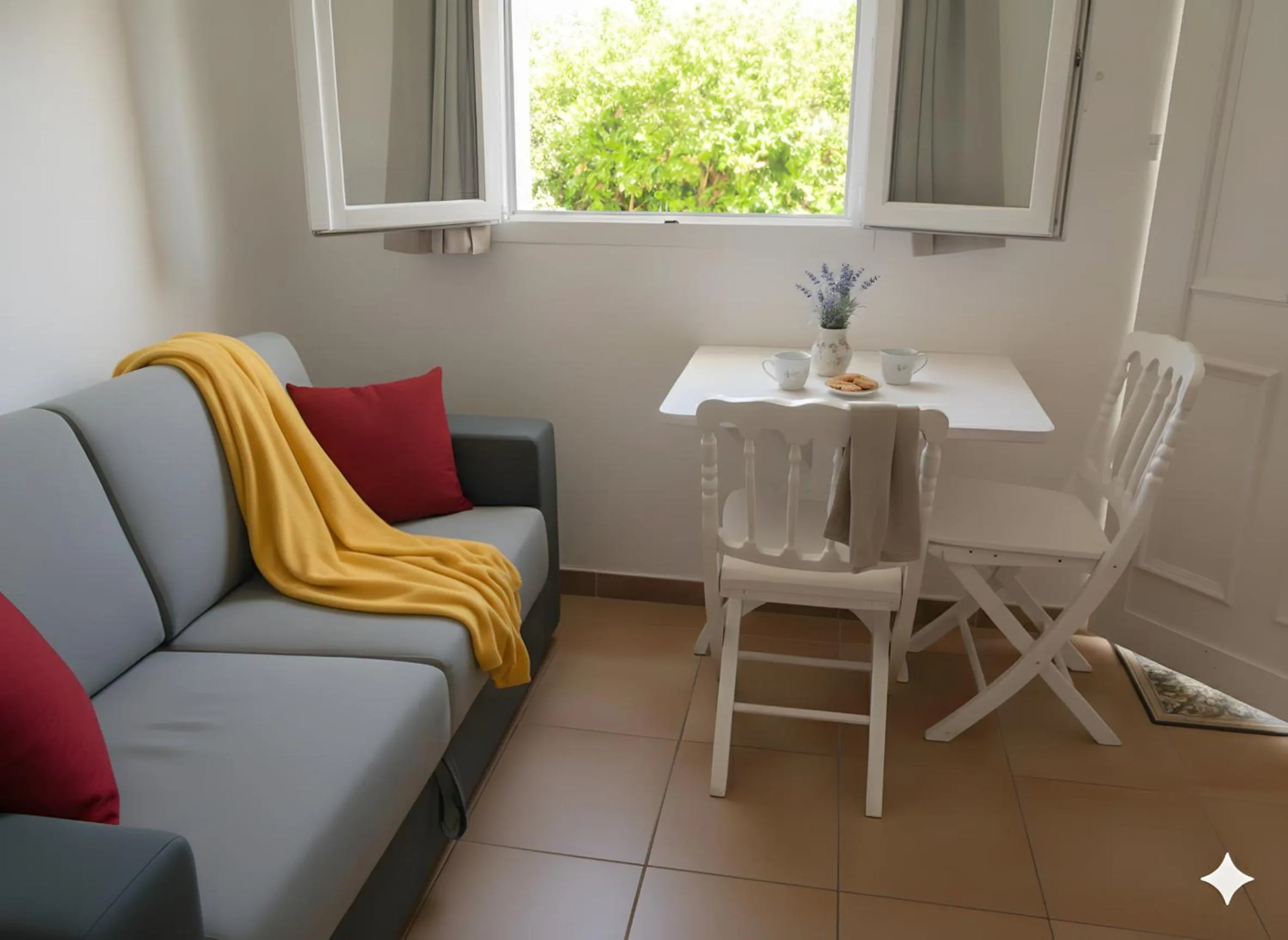 Dining area in studio 1 pièce 16 m2 climatisé 2 personnes piscine partagée