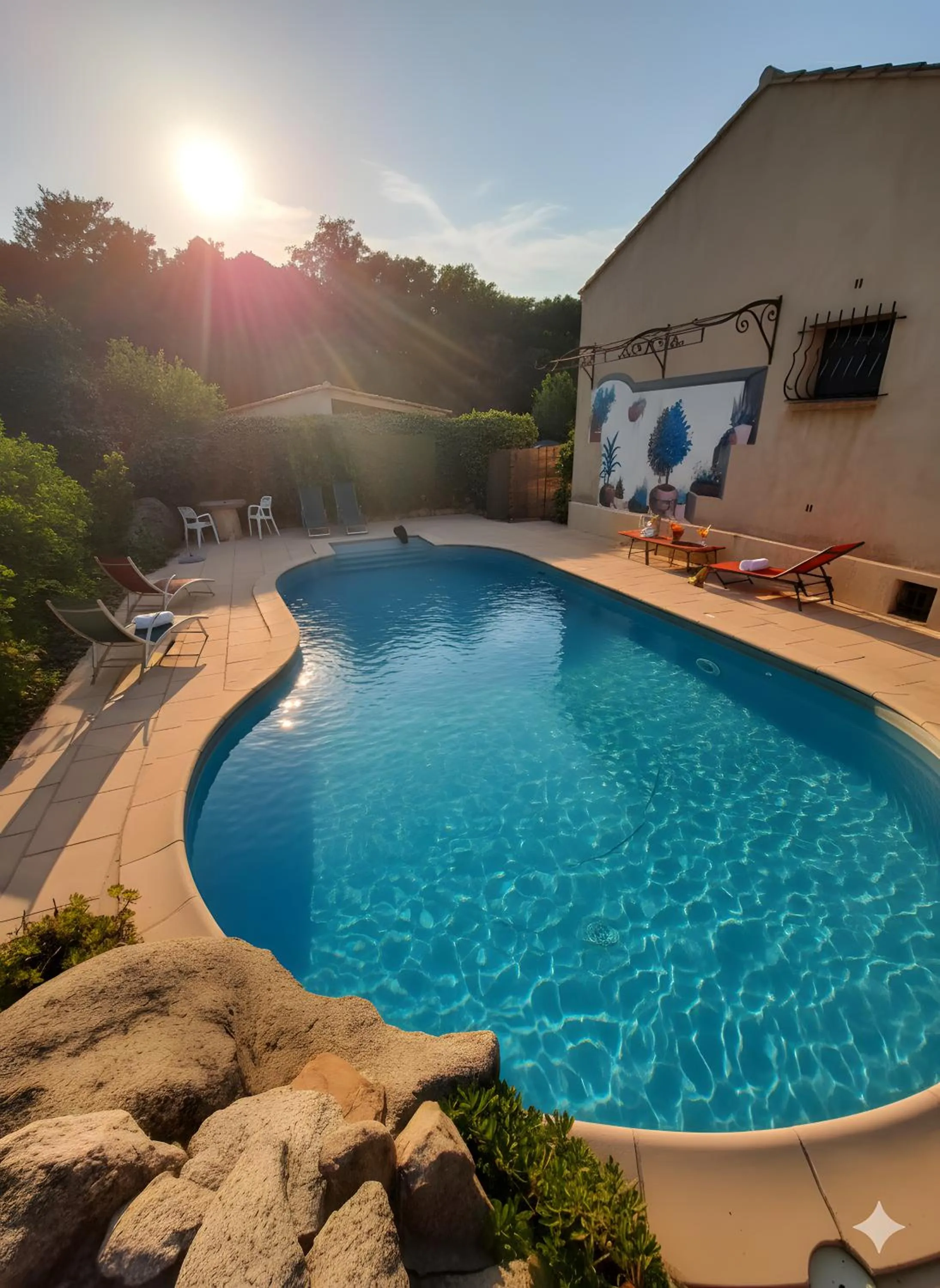 Swimming pool in studio 1 pièce 16 m2 climatisé 2 personnes piscine partagée