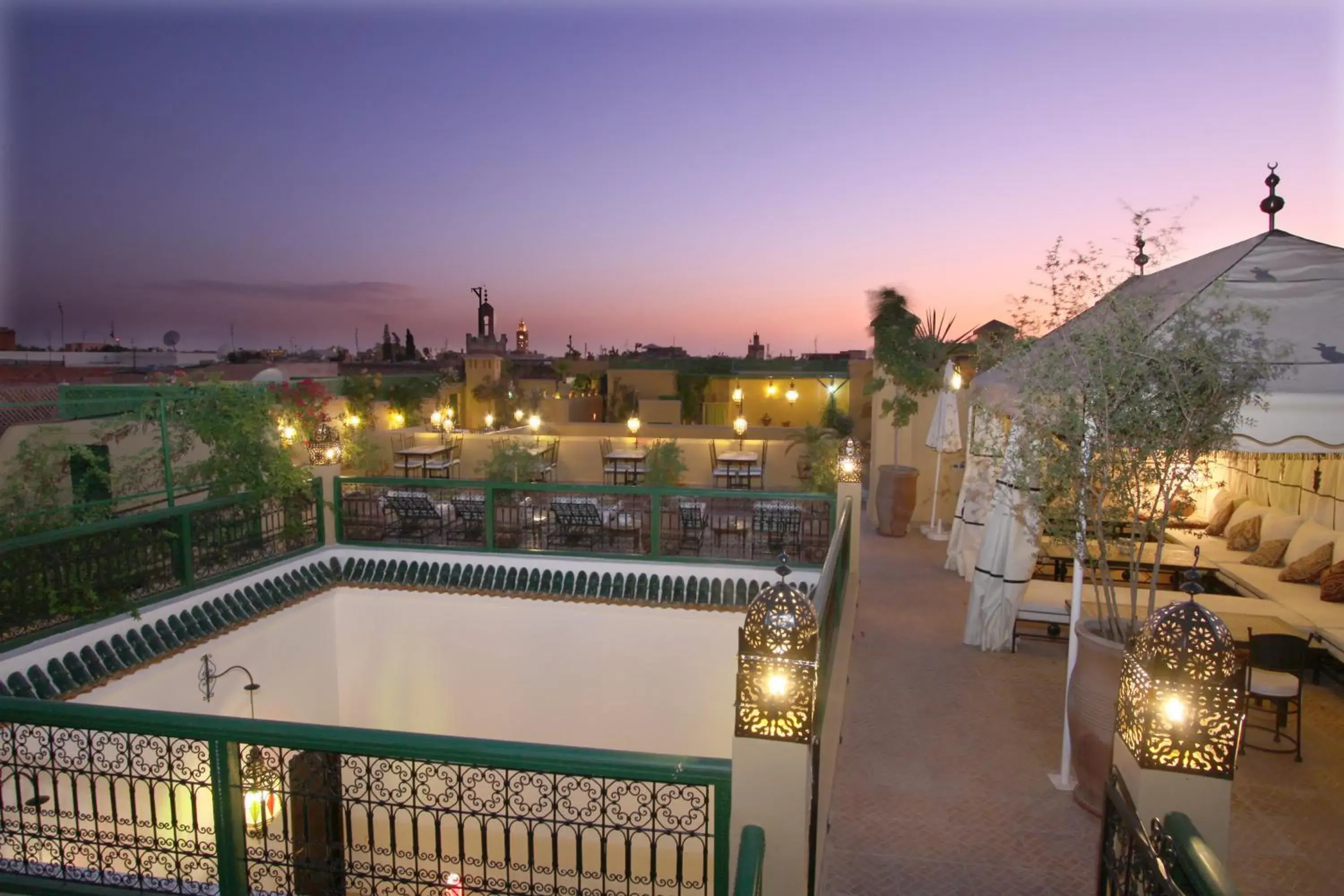 Bird's eye view, Pool View in Riad Karmela