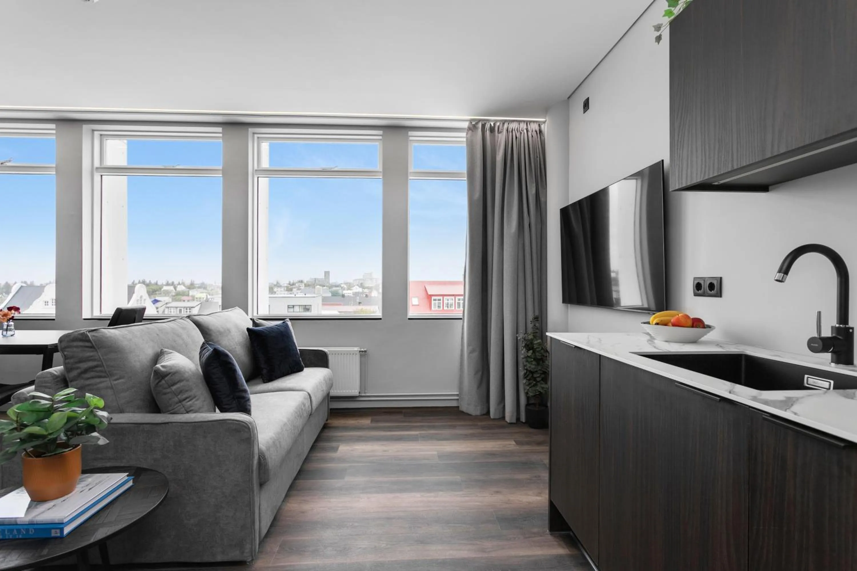 Seating area in ALVA Apartments