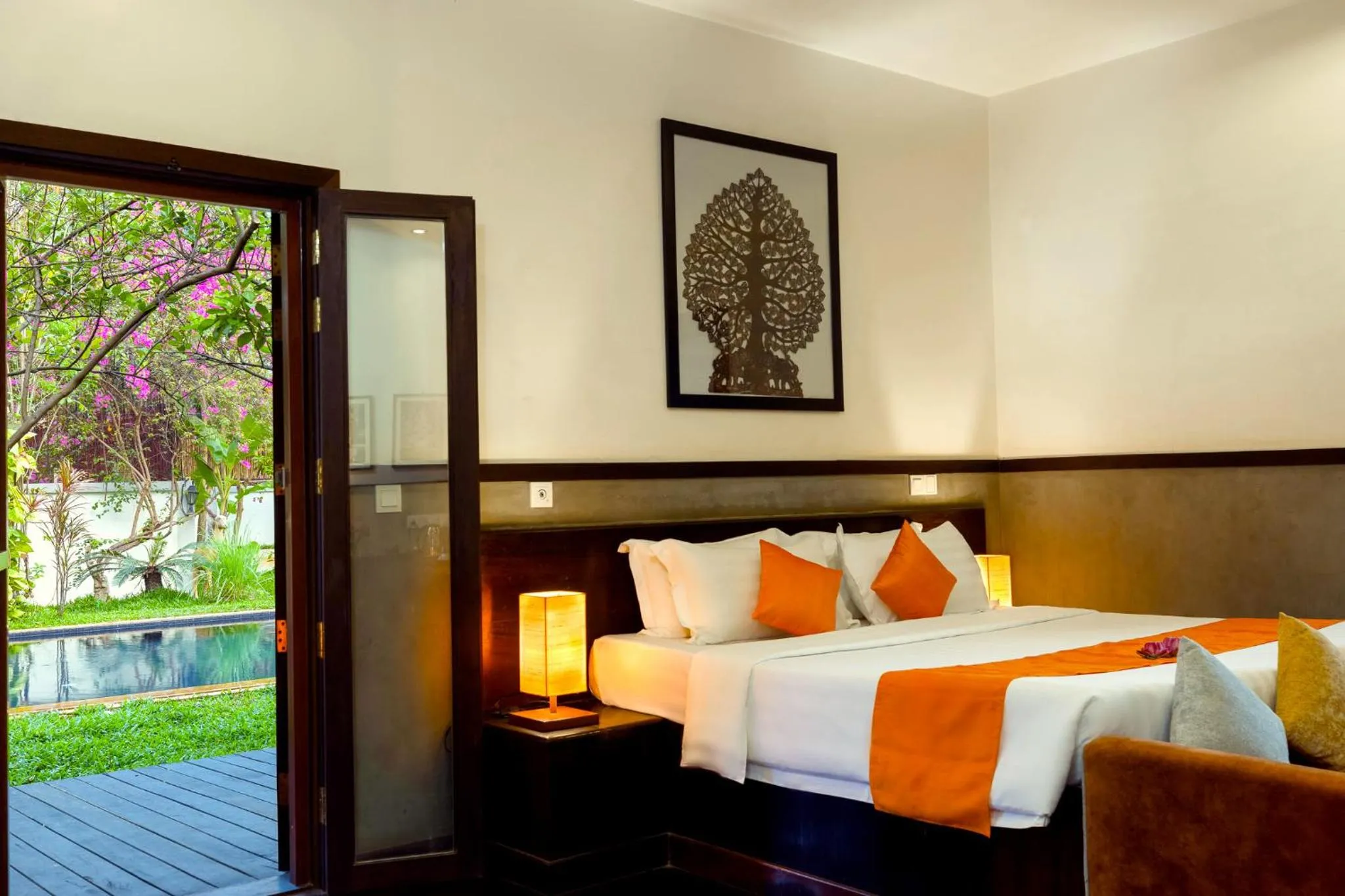 Bed in SOK VILLA by Angkorstays