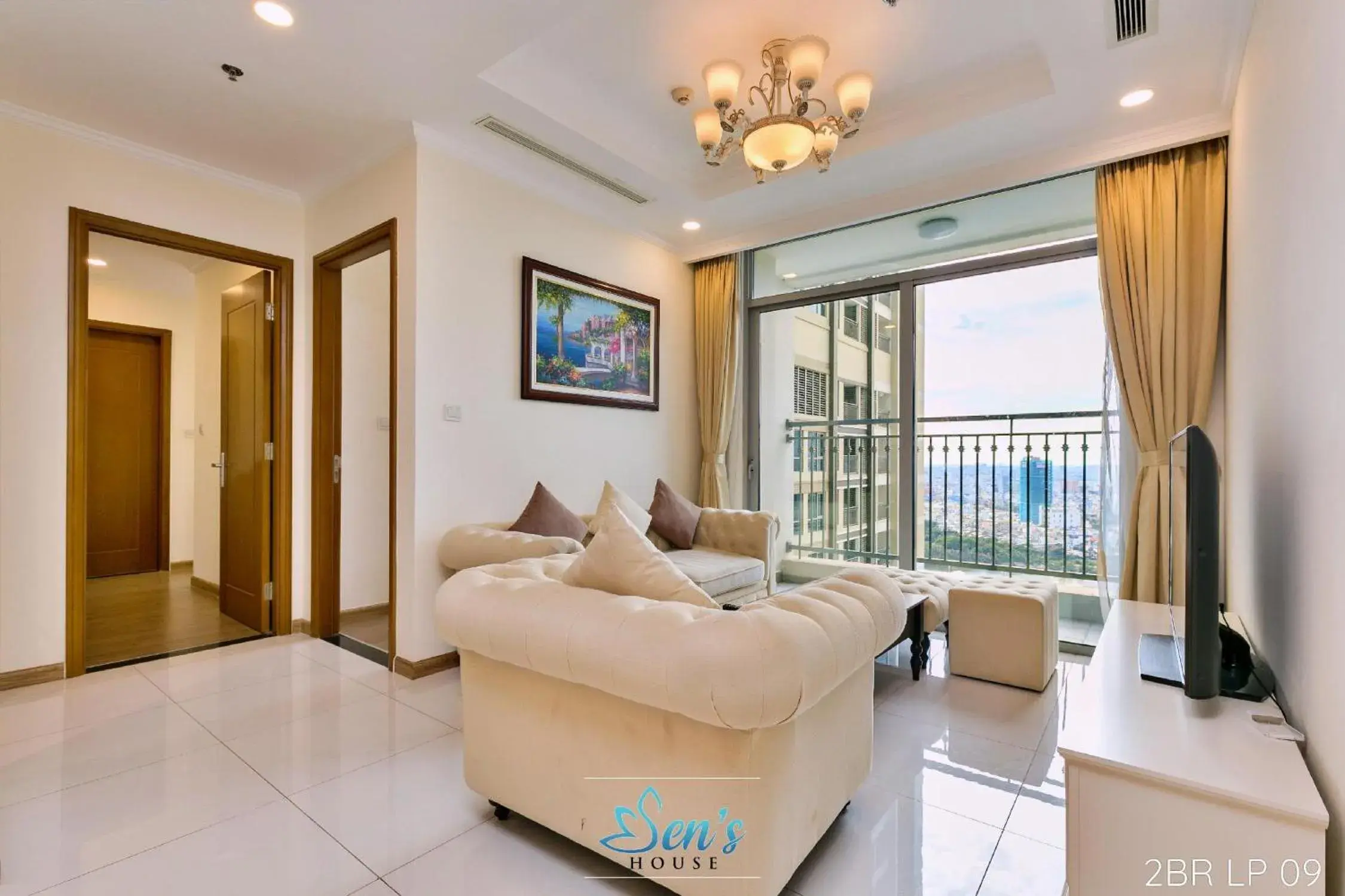 Living room in Sens House Saigon - Serviced Apartments in Vinhomes Central Park Living room in Sens House Saigon - Serviced Apartments in Vinhomes Central Park