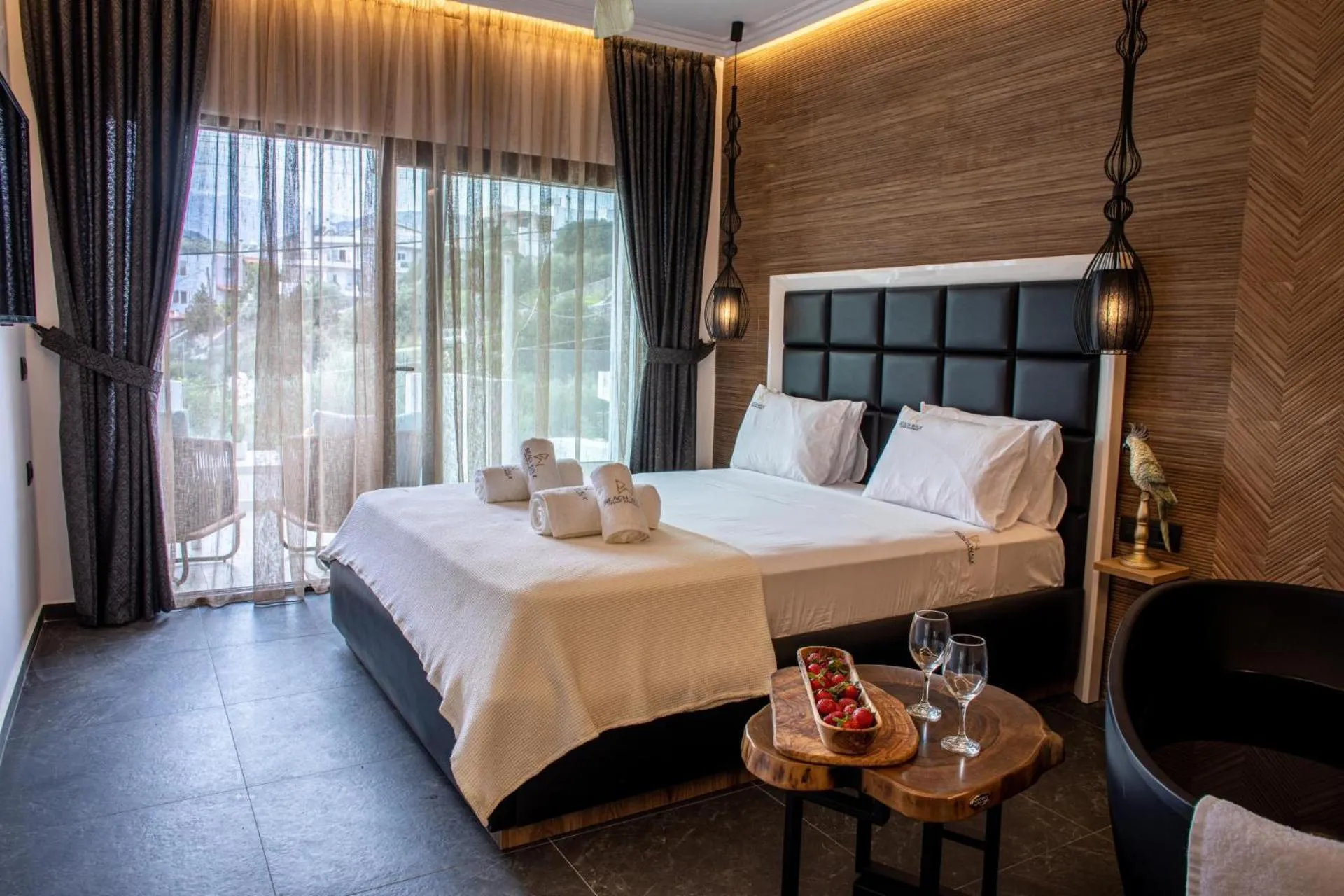 Bed in Beach Walk Luxury Suites