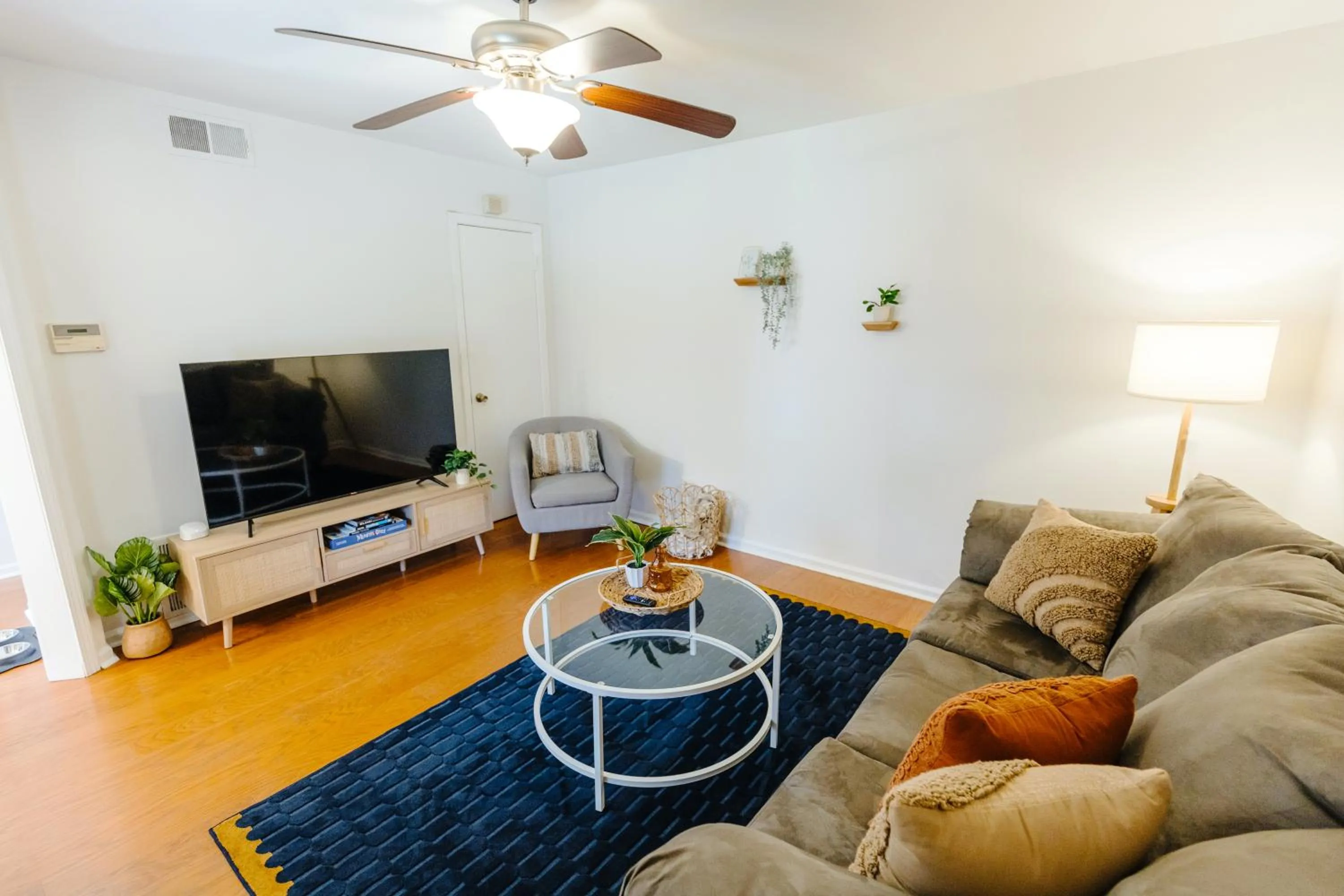 Living room in Centrally Located 2BR Overton Square Unit 2 Fast WiFi Free Parking Yes Pets