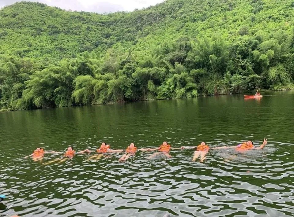 group of guests in Lake Hill Resort Kanchanaburi