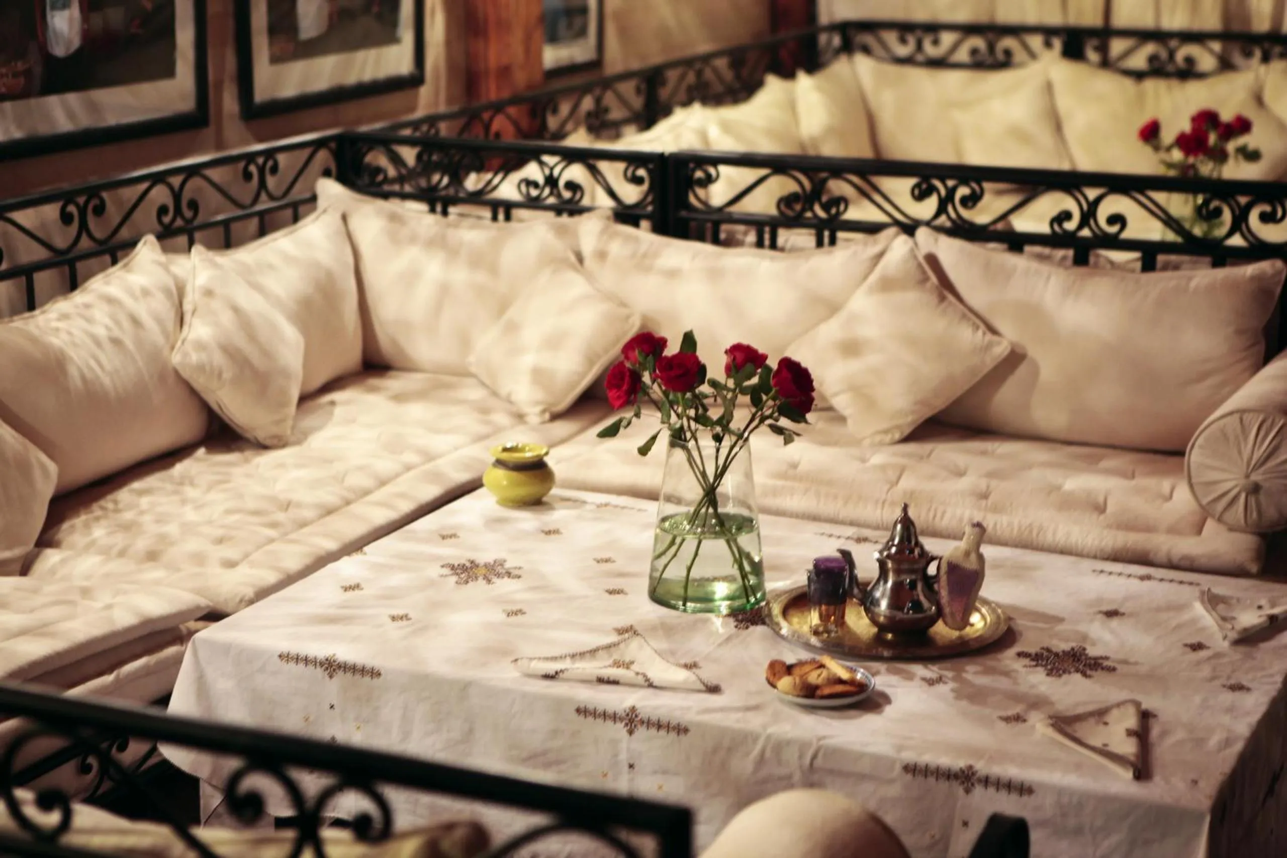 Patio, Bed in Riad Dar Justo Hotel Boutique & Spa