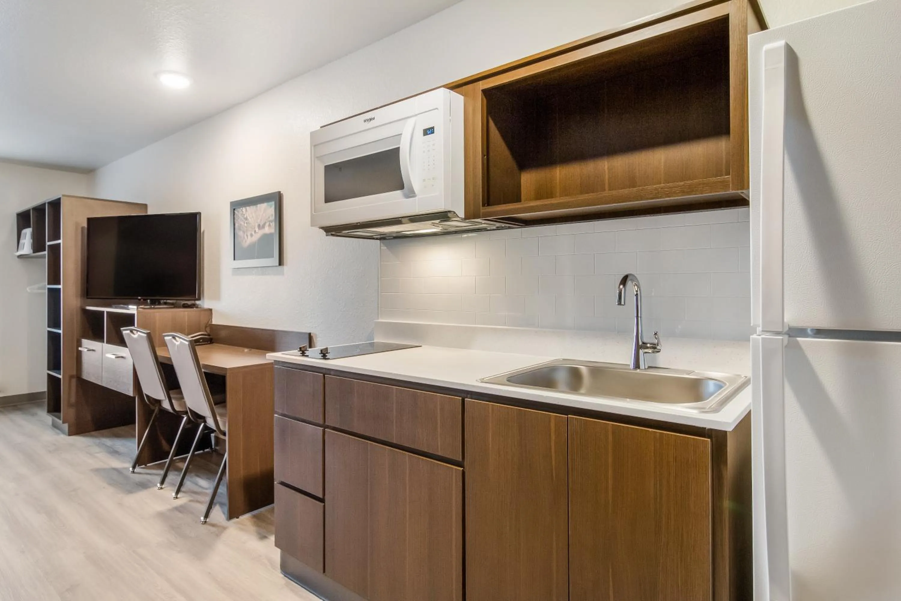 Kitchen or kitchenette in WoodSpring Suites Detroit Sterling Heights