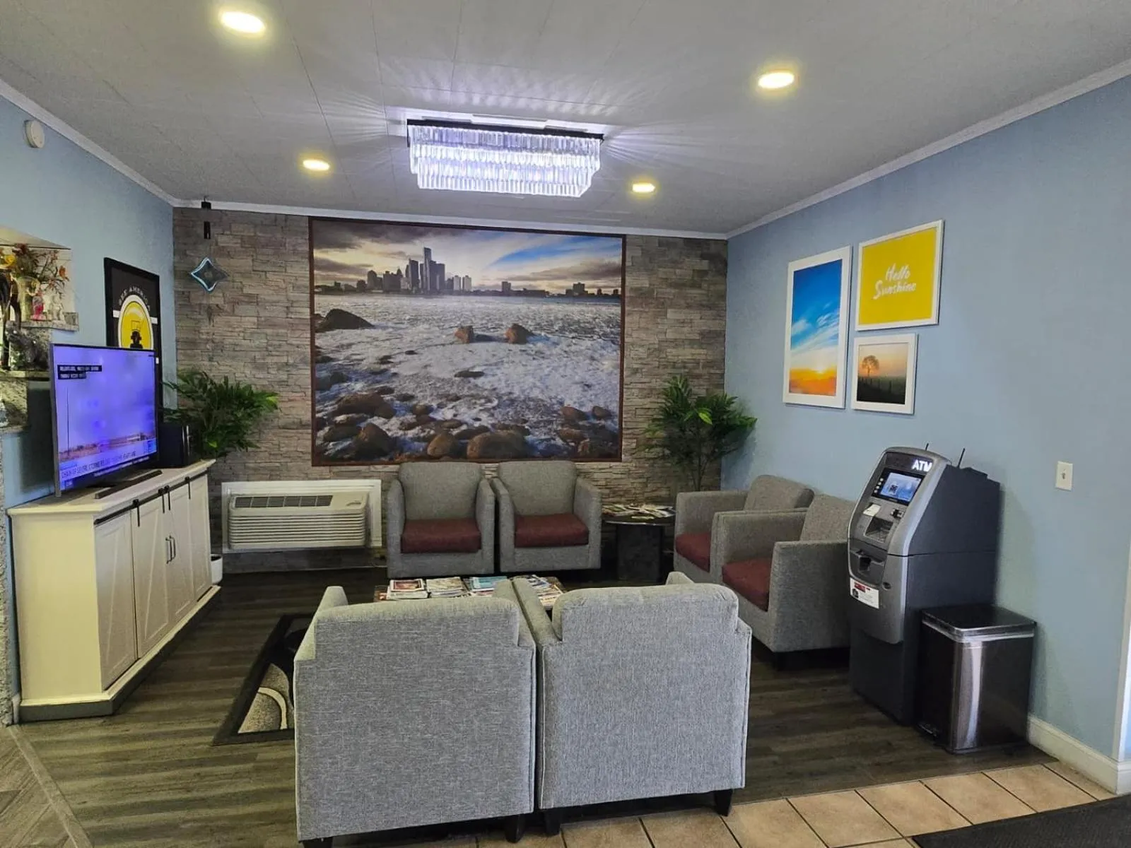 Seating area in Travelodge by Wyndham Livonia Canton Novi Detroit Area