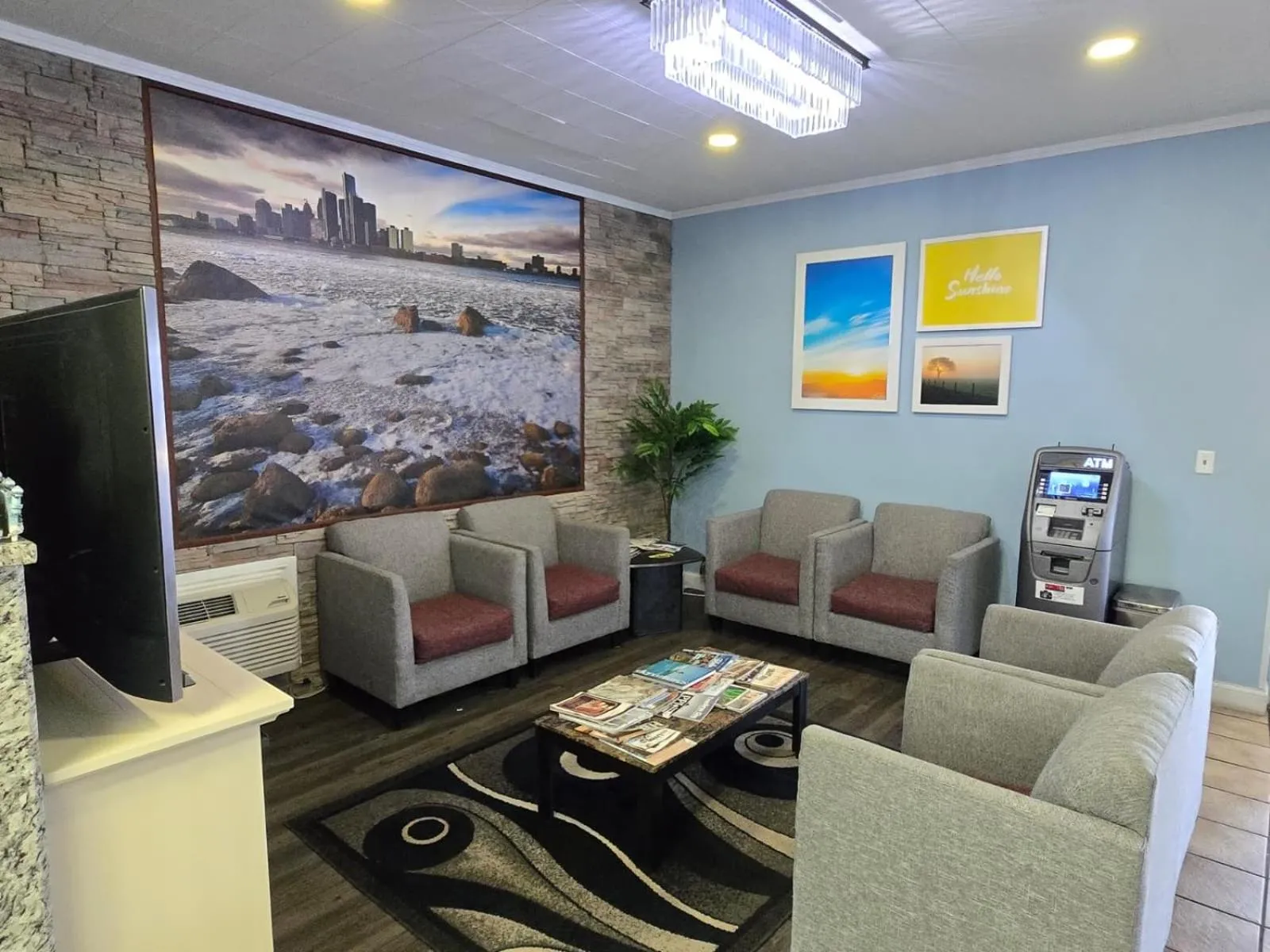 Seating area in Travelodge by Wyndham Livonia Canton Novi Detroit Area