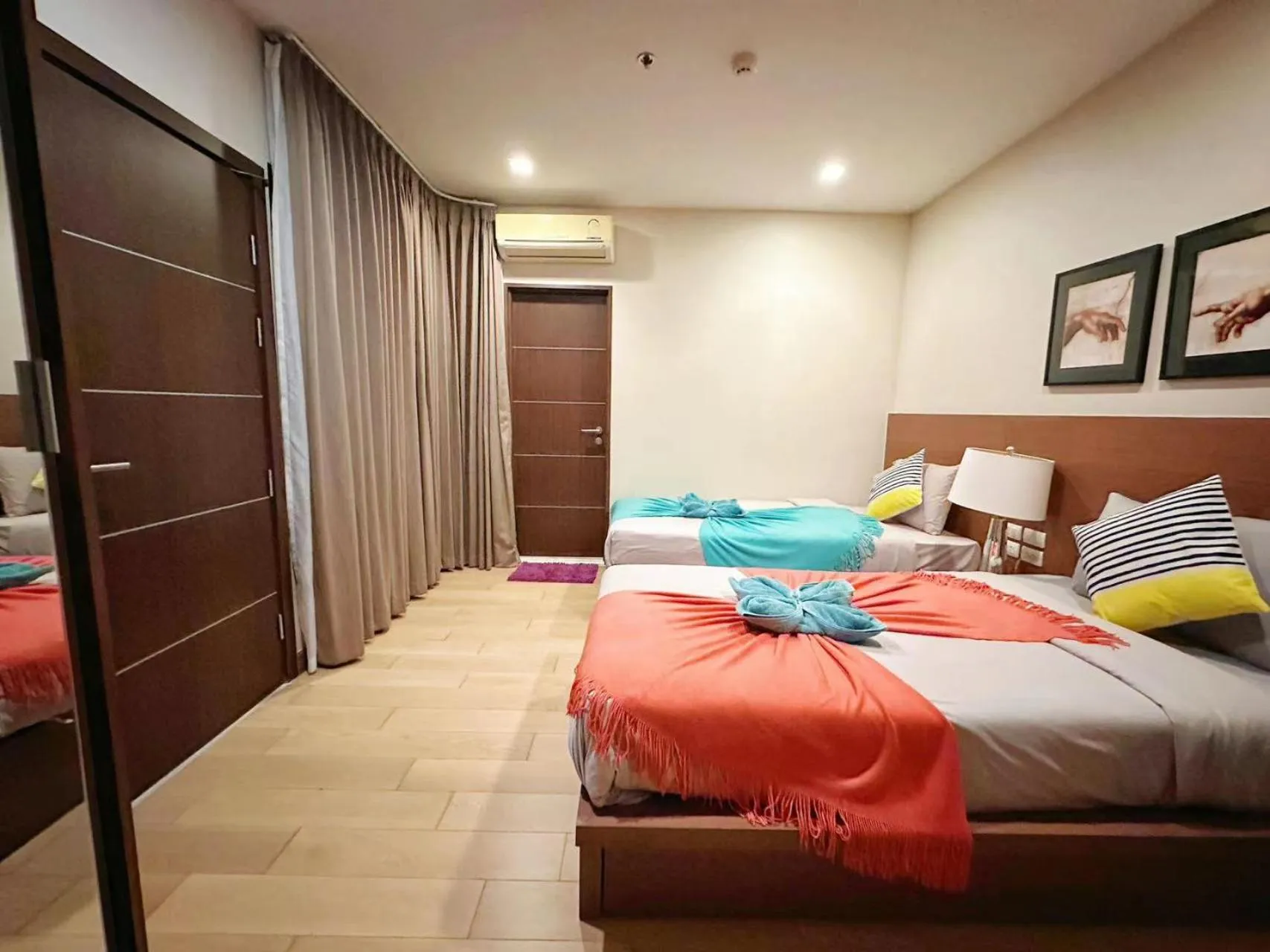 Bed in The Astra Condo Changkhlan in Chiang Mai