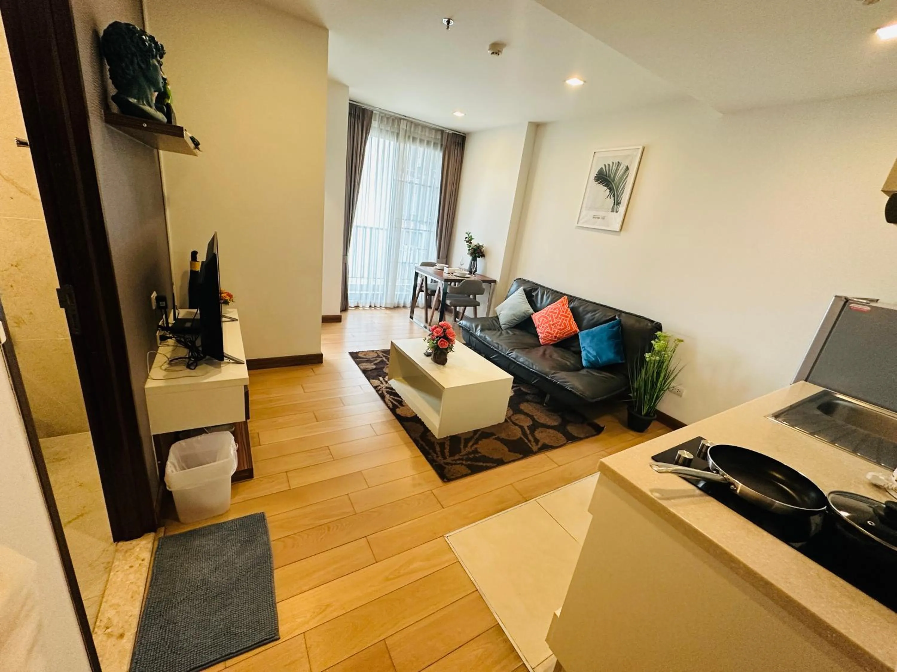 Bed in The Astra Condo Changkhlan in Chiang Mai