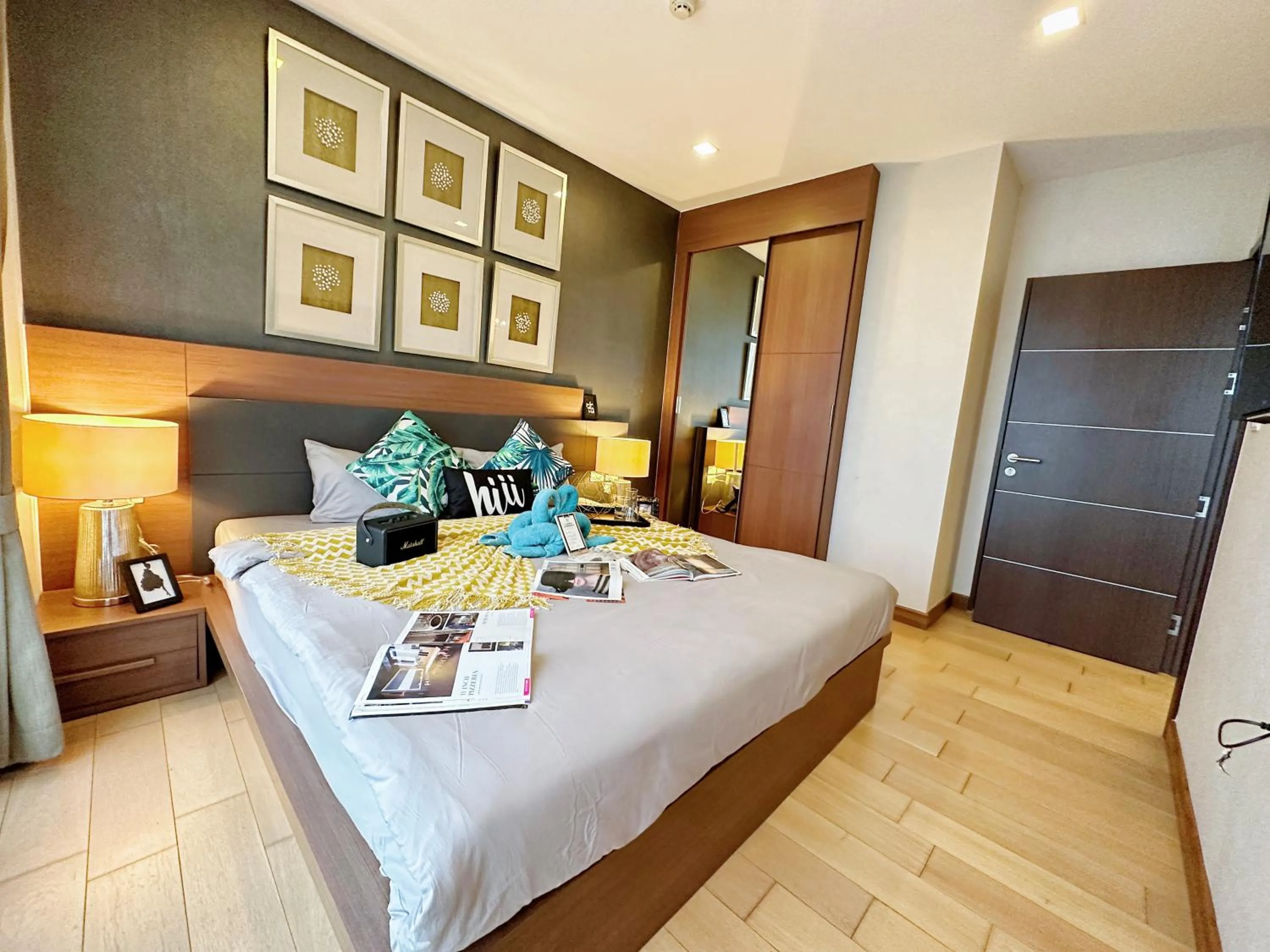 Bed in The Astra Condo Changkhlan in Chiang Mai