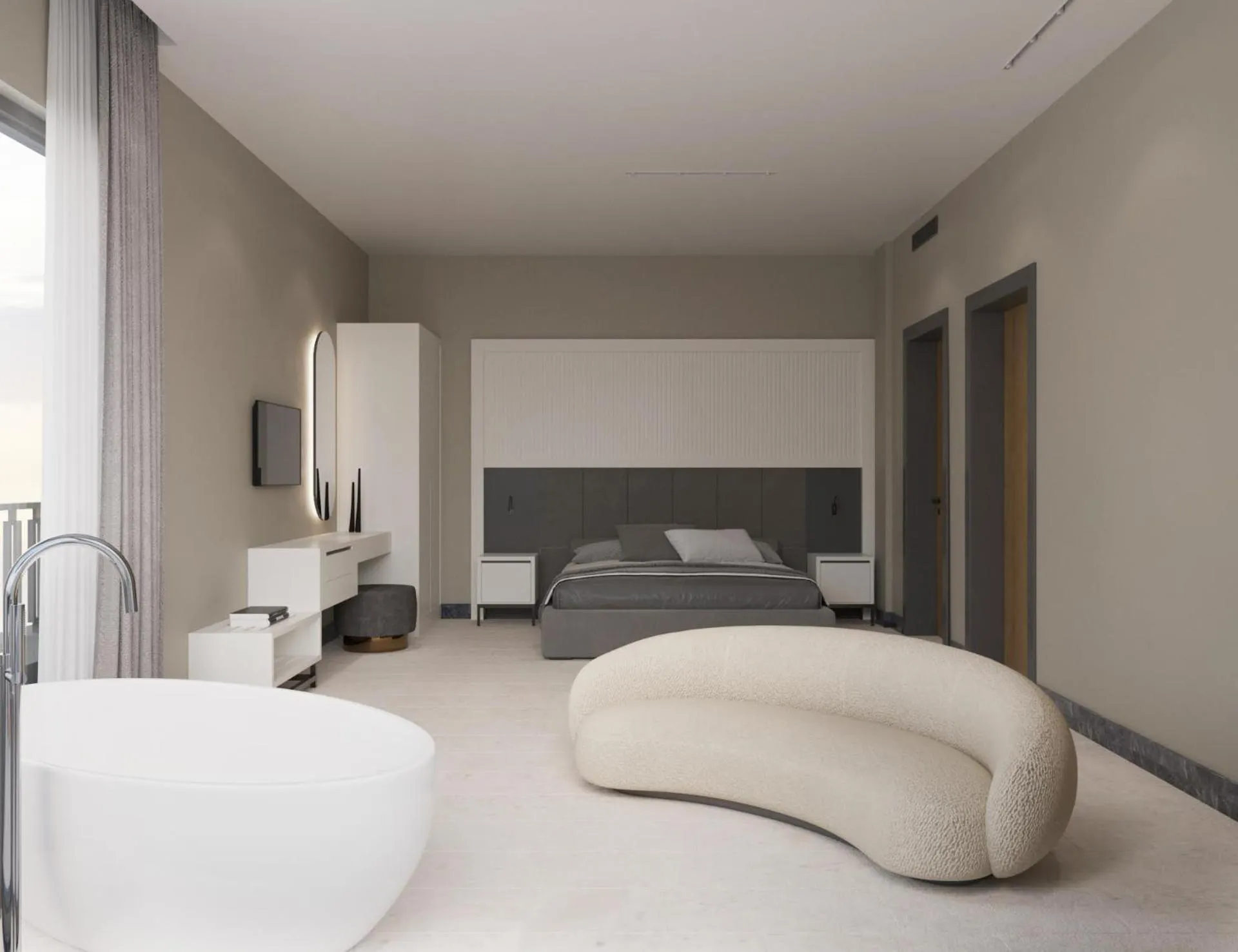 Living room, Bed in ROSEIRA MAR-INN LUXURY