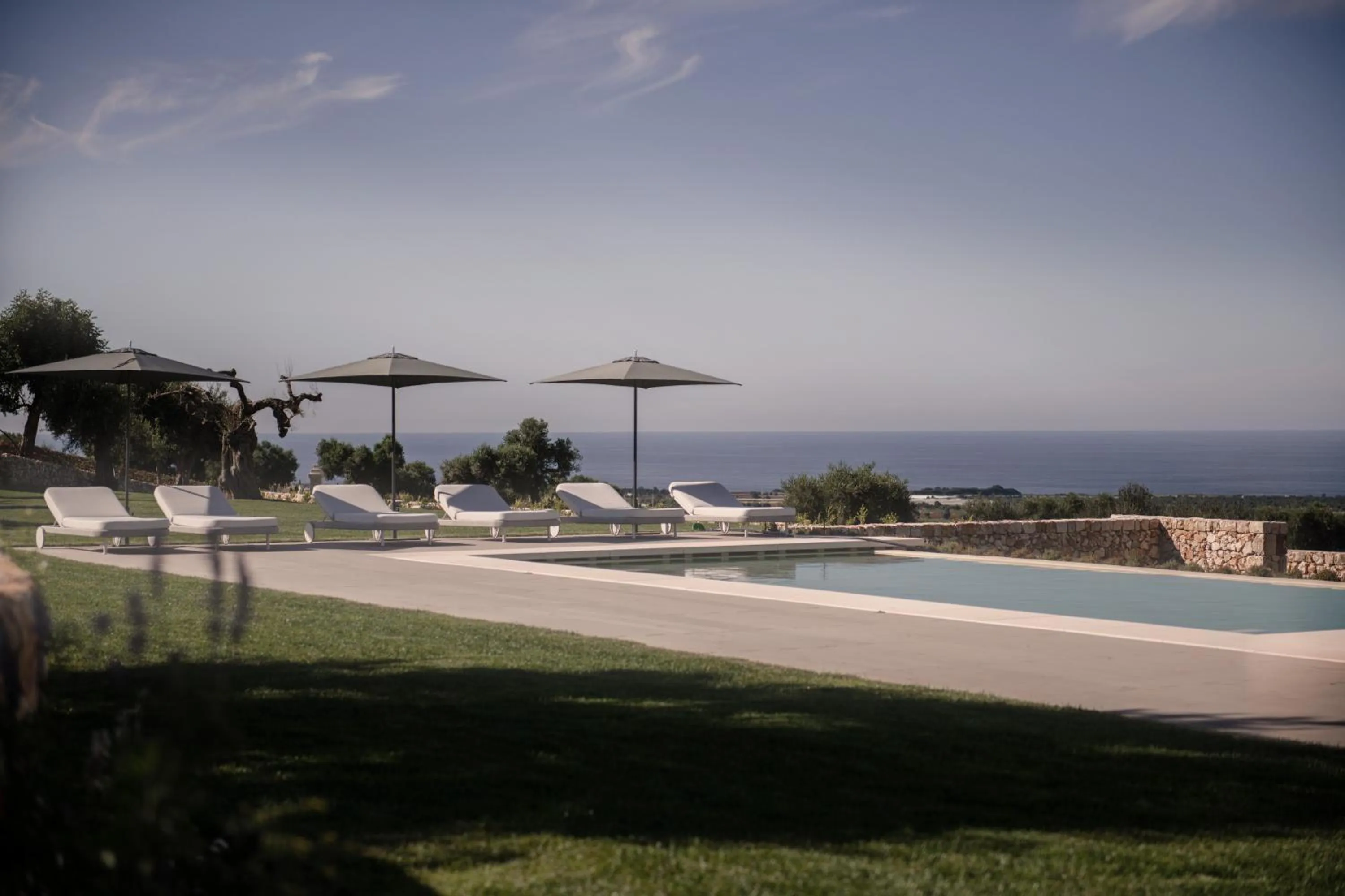 Pool view in Masseria Auraterrae