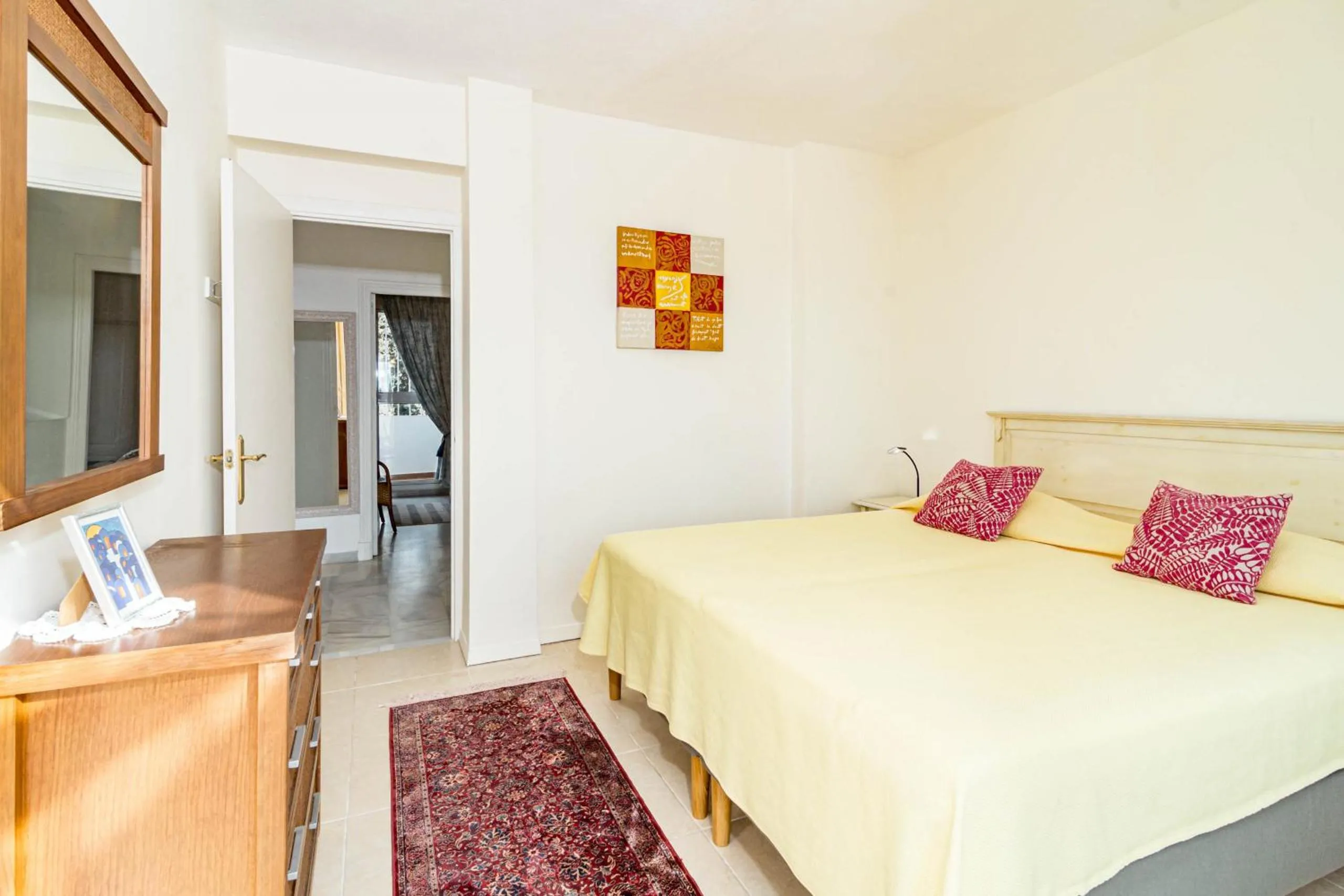 Bed in Andalusian Elegance apartment in El Paraiso with 360 views over Sea and Mountains