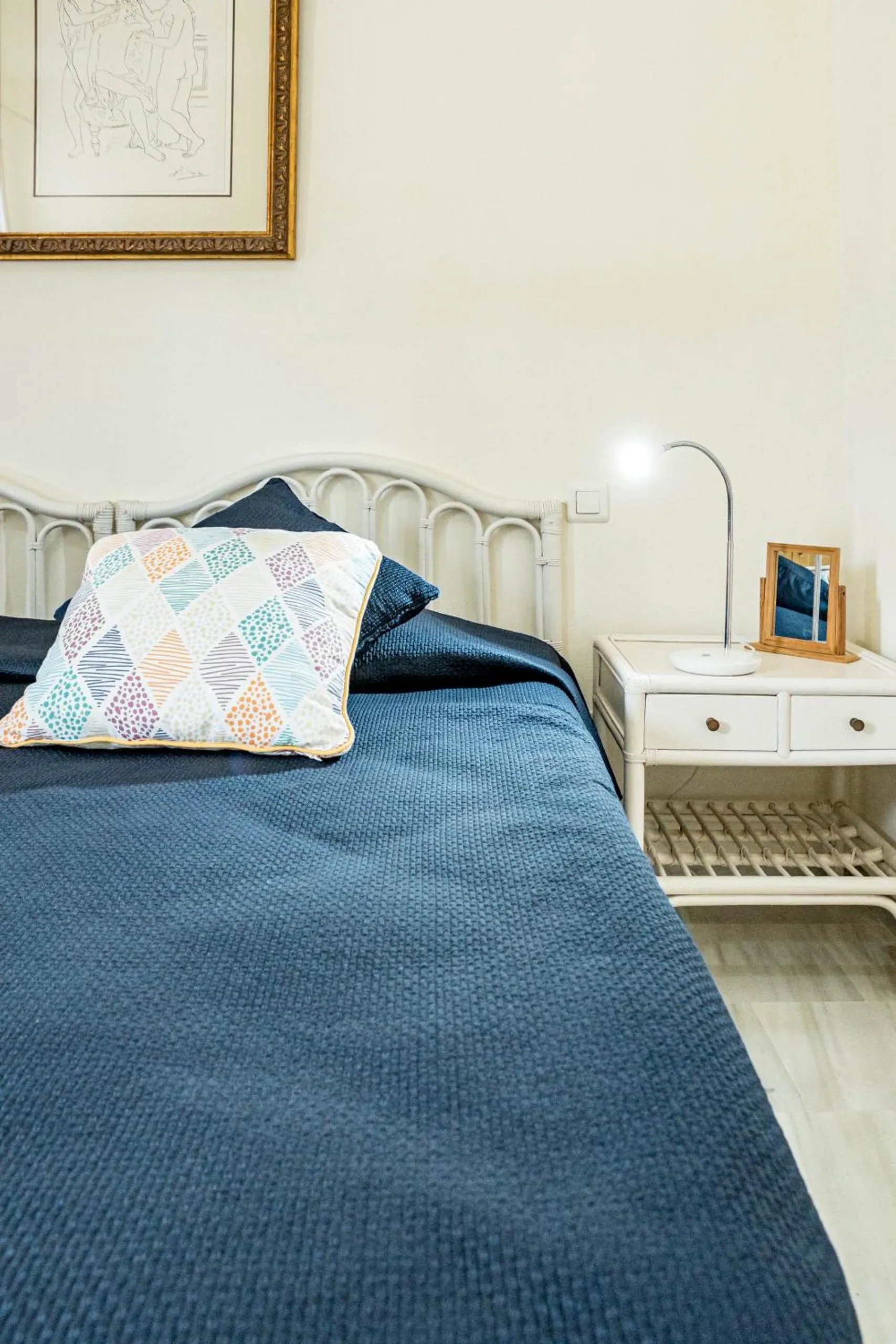 Bed in Andalusian Elegance apartment in El Paraiso with 360 views over Sea and Mountains