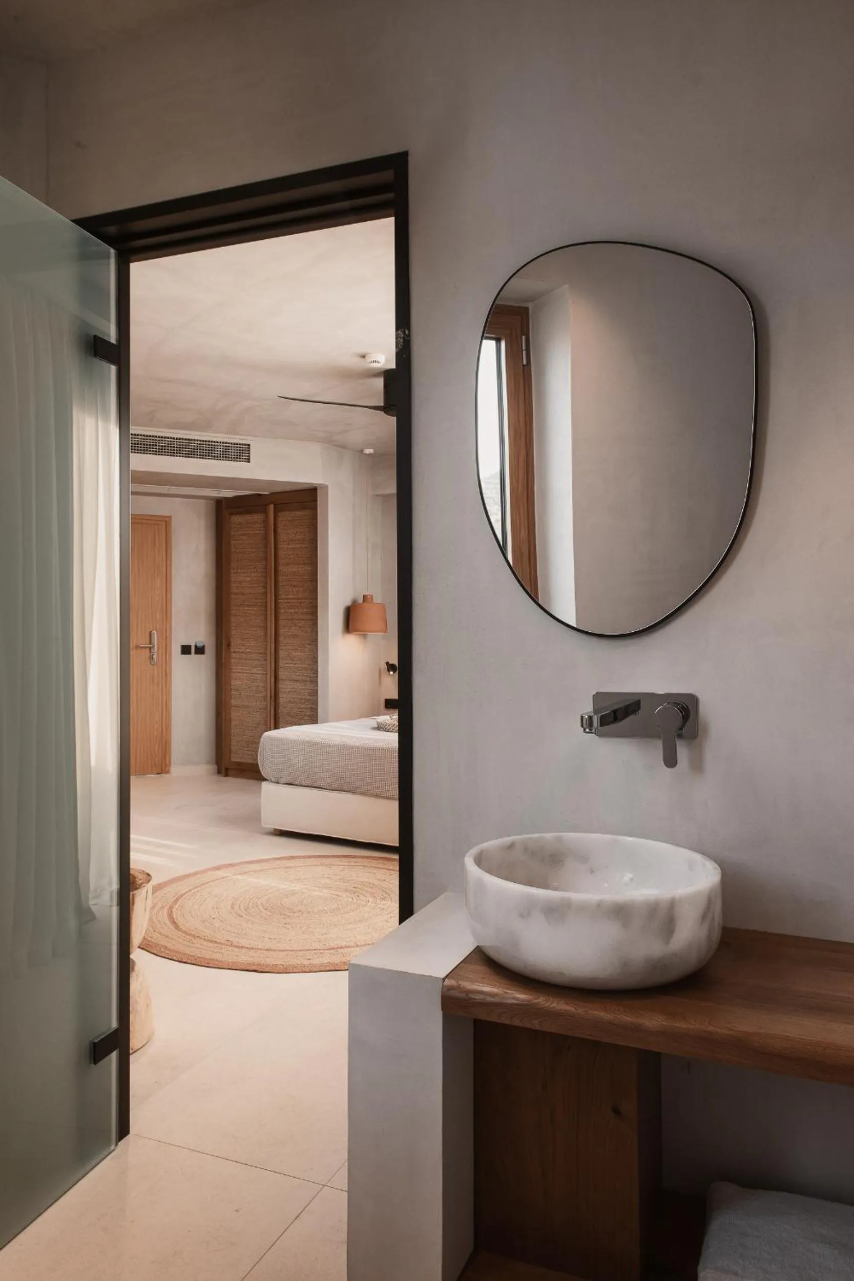 Bathroom, Bed in Myra Hotel