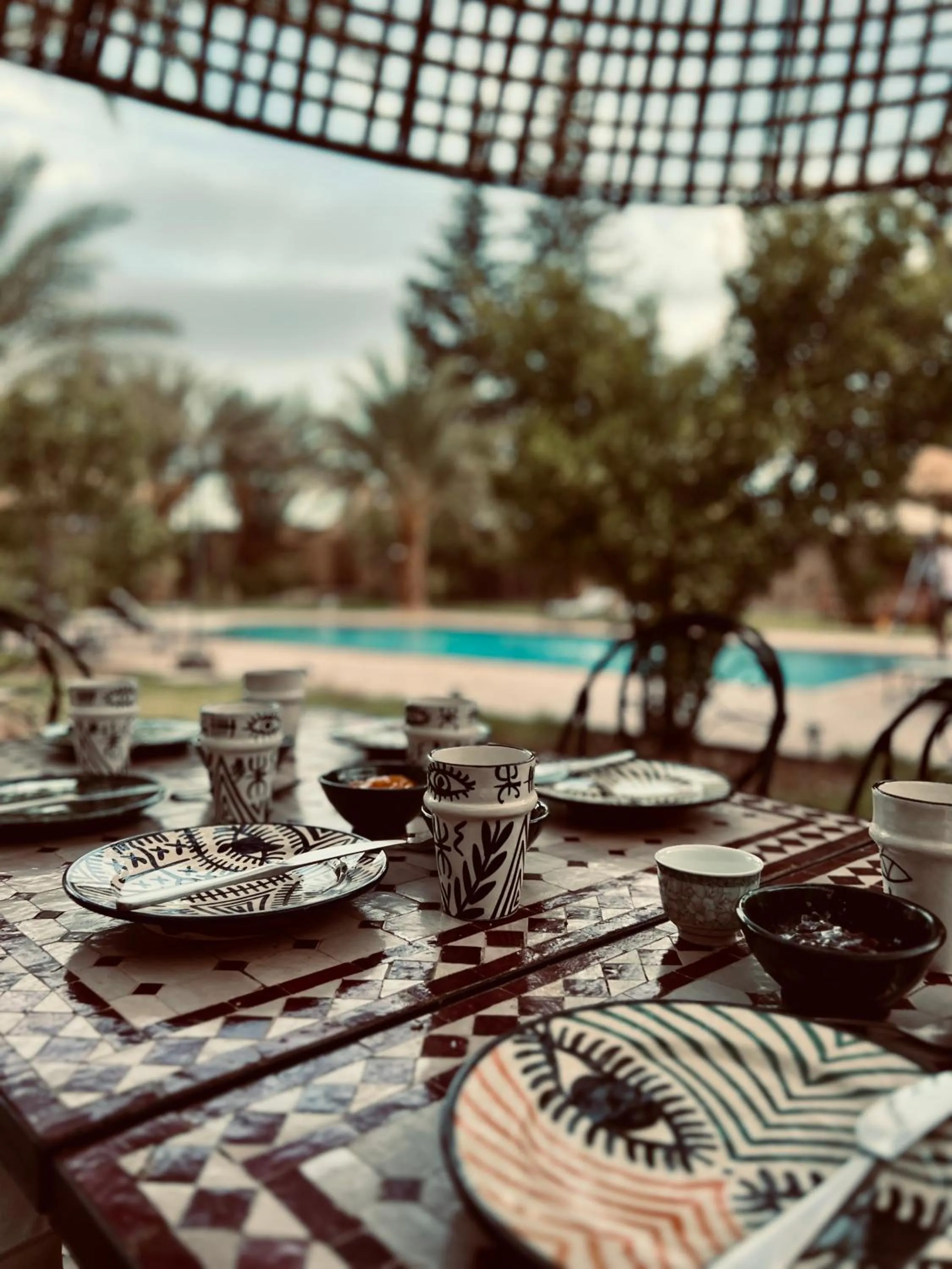 Pool view in Kasbah des cyprès