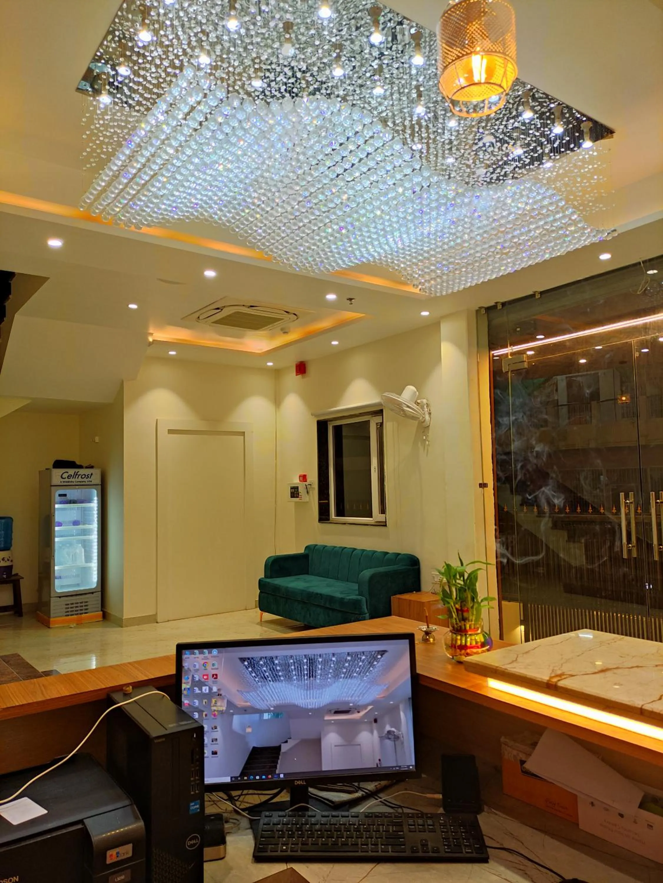 Seating area in Hotel Satsang Grand