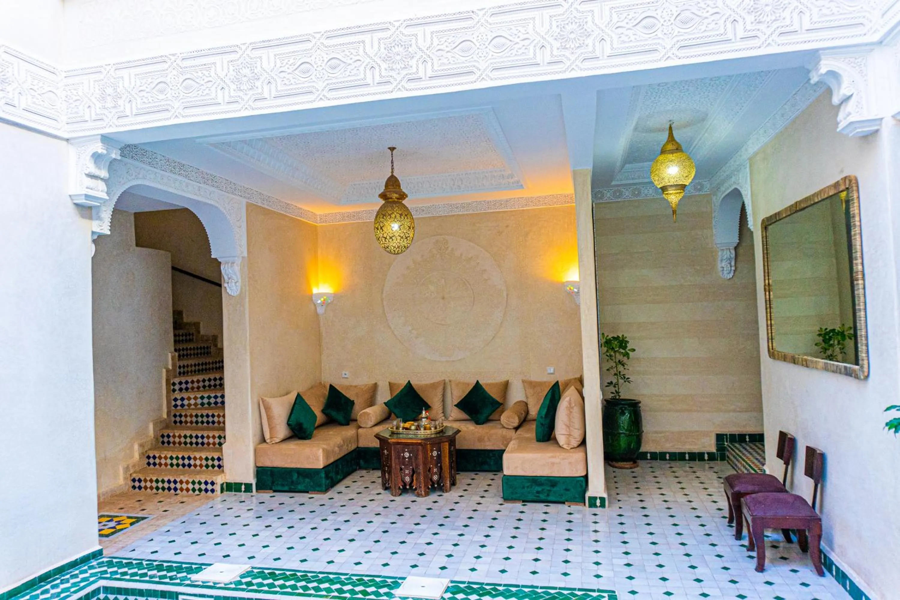 Seating area in Riad Louaya