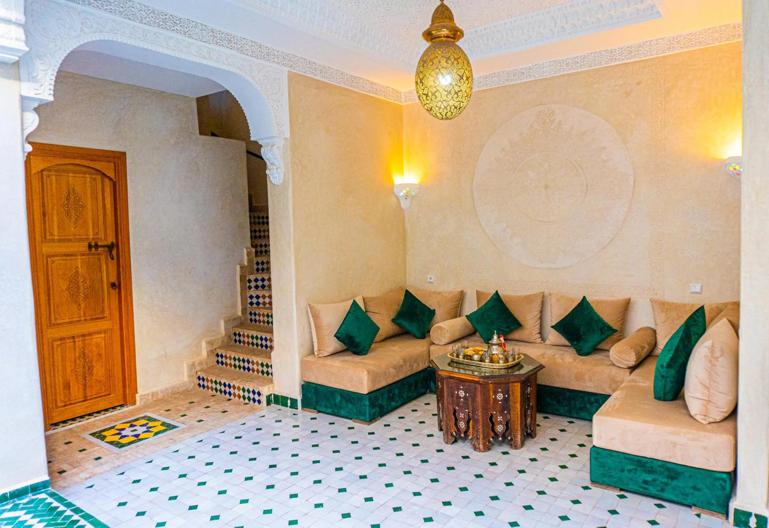 Seating area in Riad Louaya