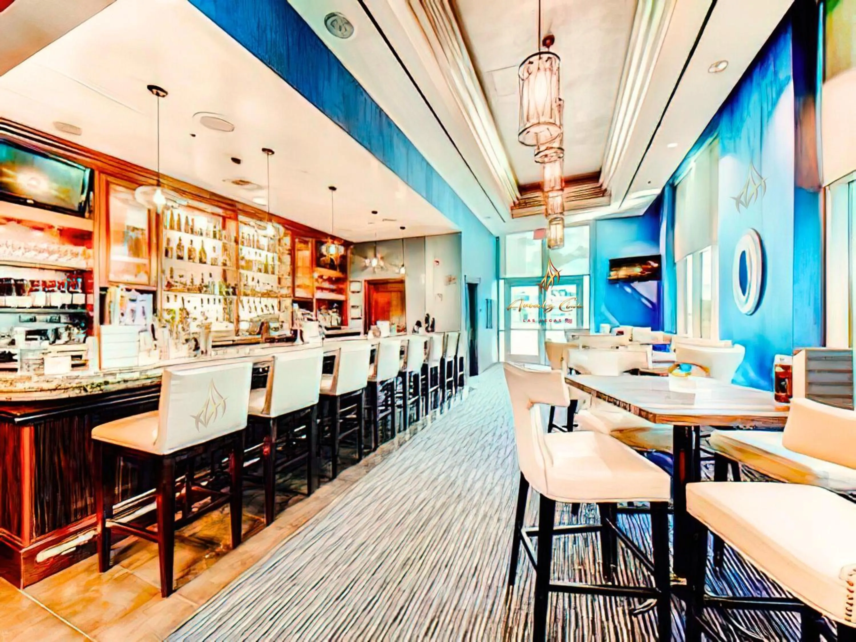 Lounge or bar in Amalz 2 Bedroom 3 Bathroom Balcony Suites at Mgm Signature !