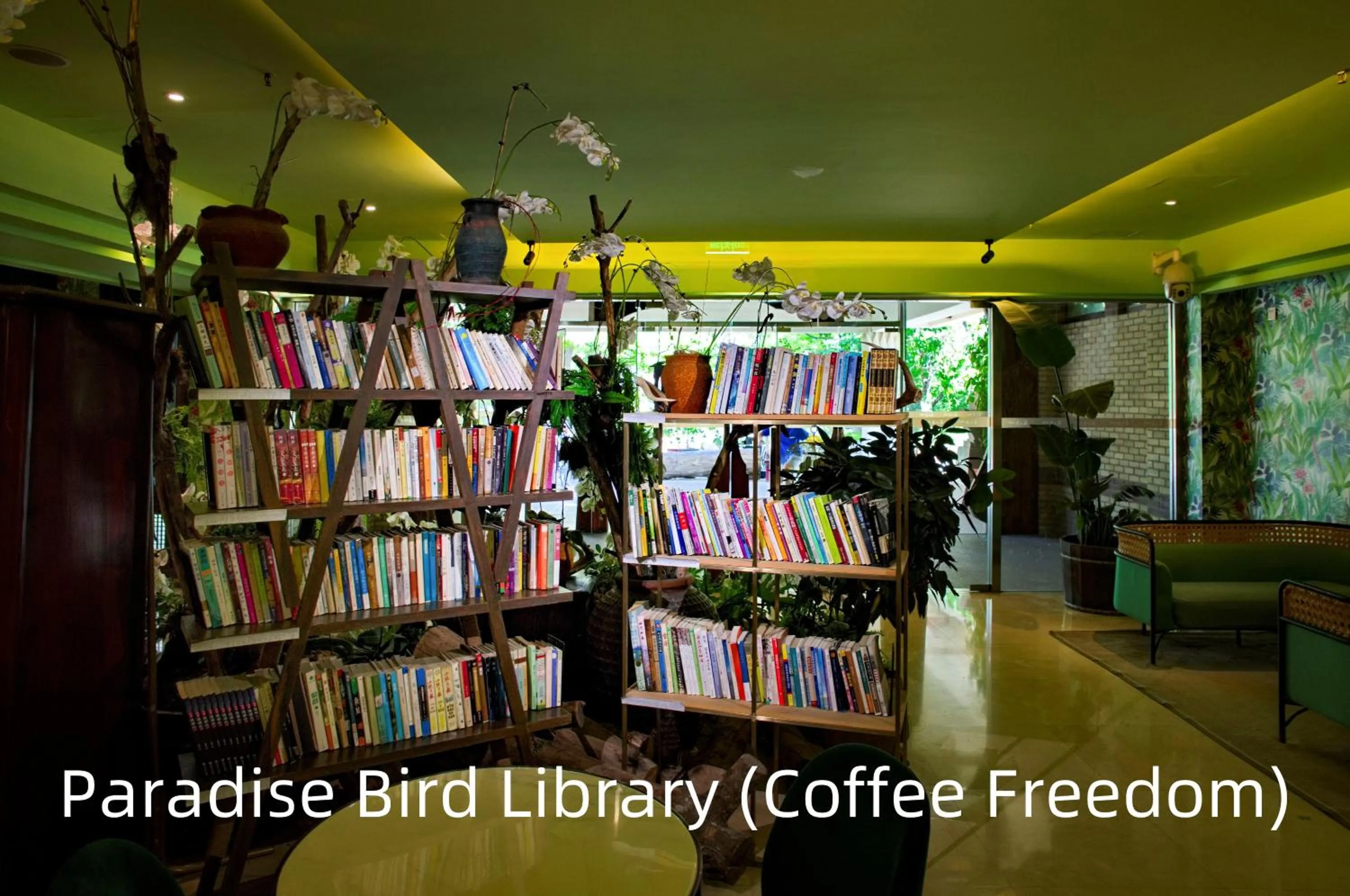 Library in Zhi Resort Beijing&Peafowl Garden&Breakfast with Deer&Private Hot Spring&50 Meter Swimming Pool&Free Coffee&Close to Olympic Forest Park