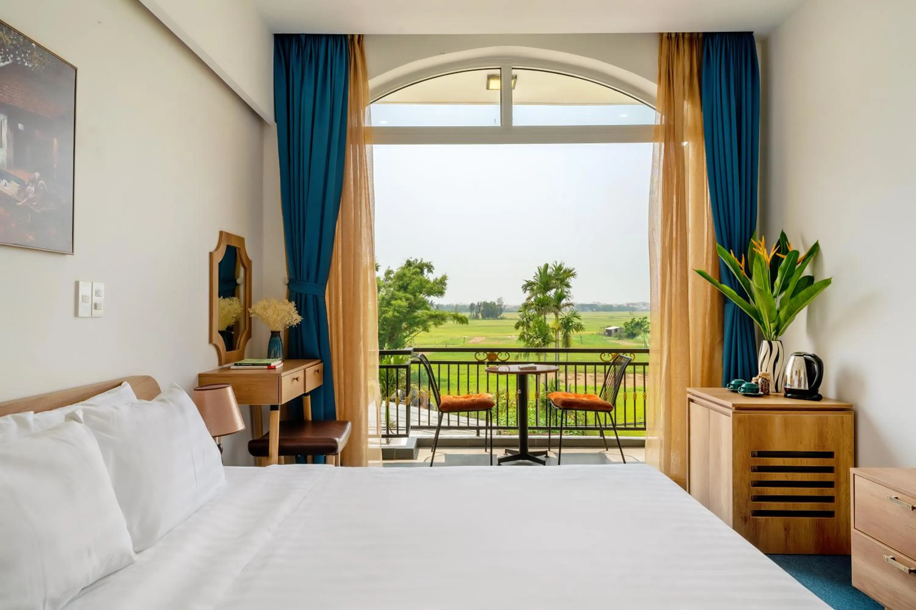 Balcony/Terrace, Bed in Sam Retreat Hoi An Villa - Peaceful Rice-Field Retreat, 10 Minutes to Hoi An Old Town