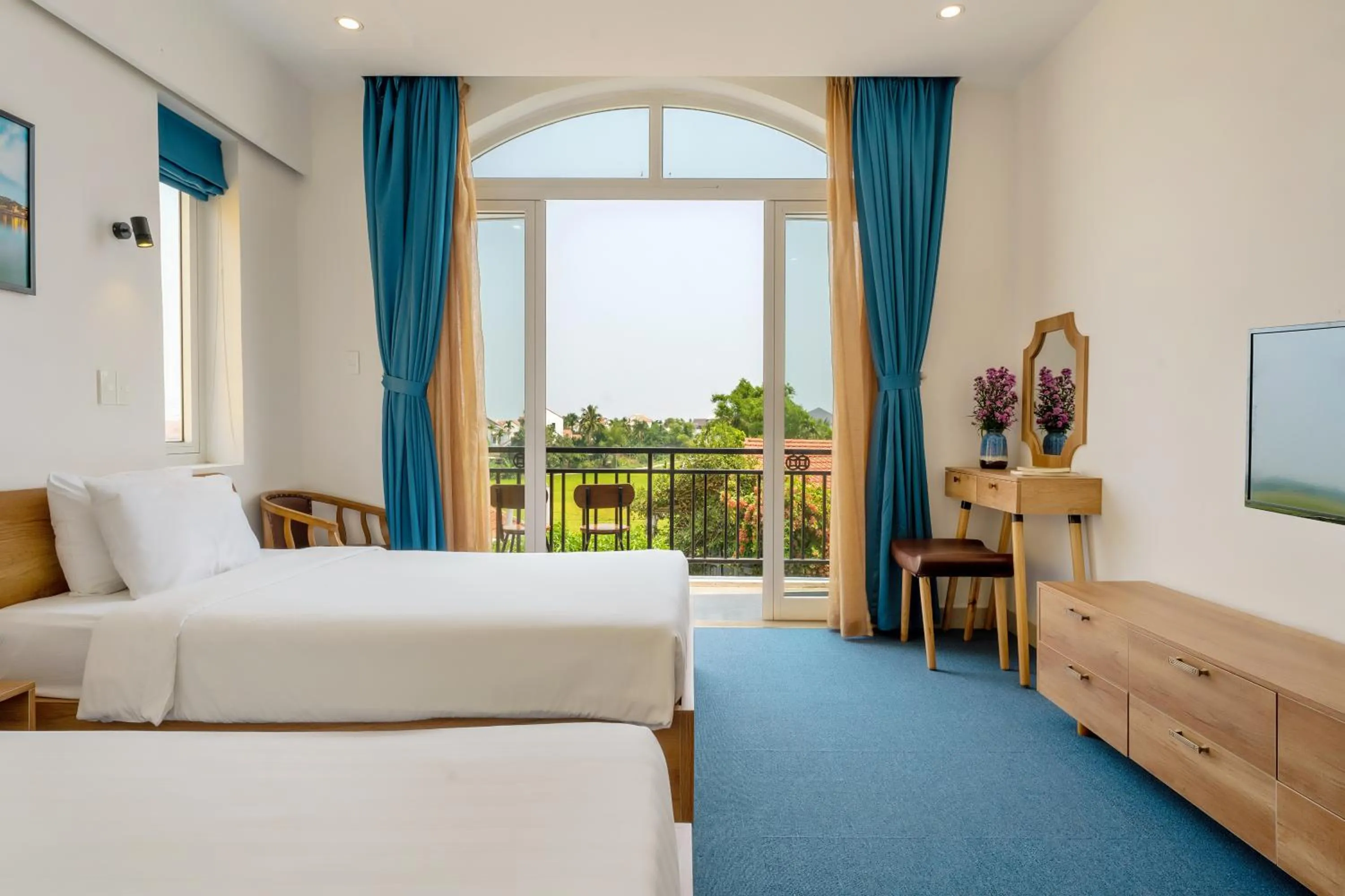 Balcony/Terrace, Bed in Sam Retreat Hoi An Villa - Peaceful Rice-Field Retreat, 10 Minutes to Hoi An Old Town