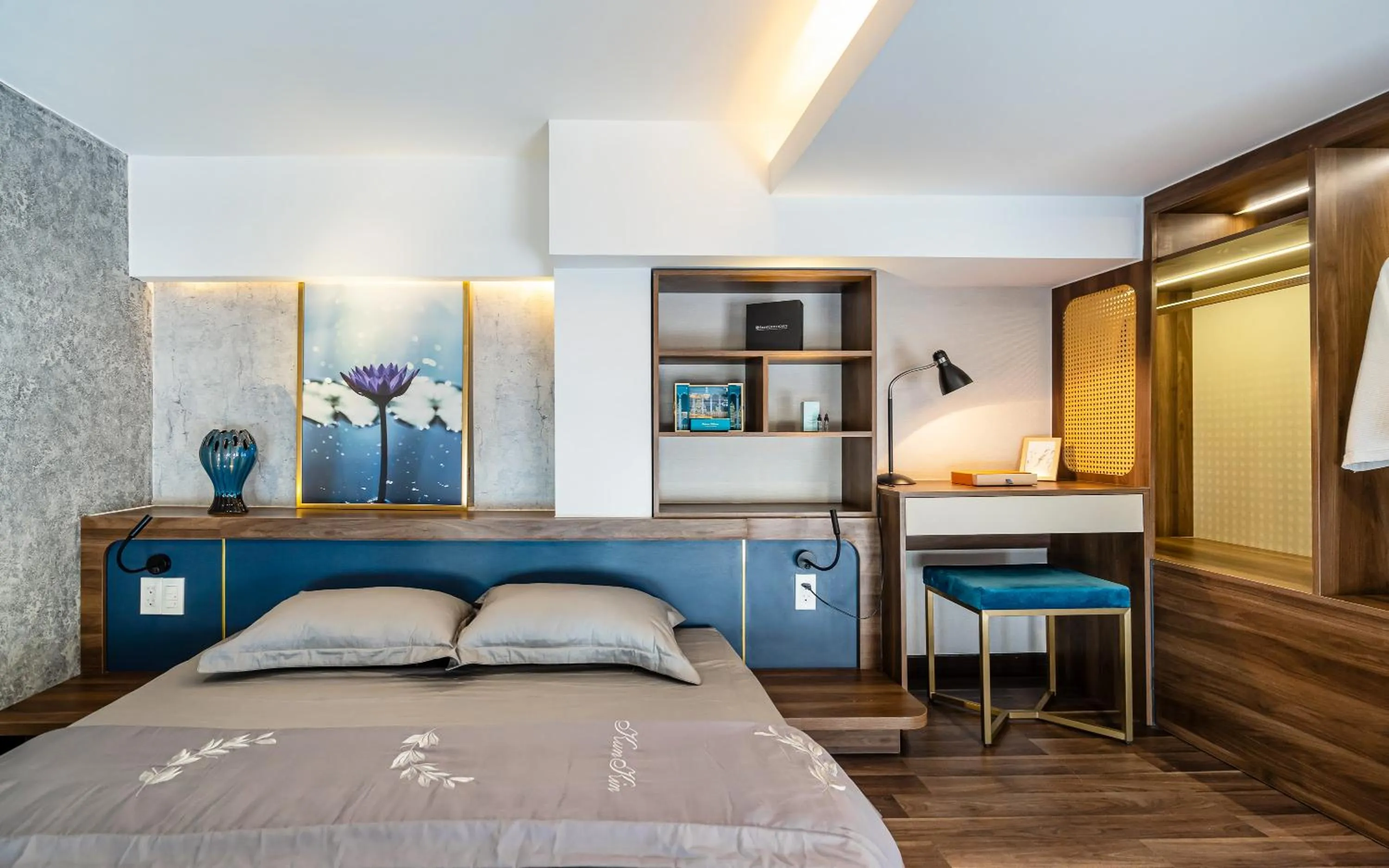 Bed in KunKin Garden Aparthotel