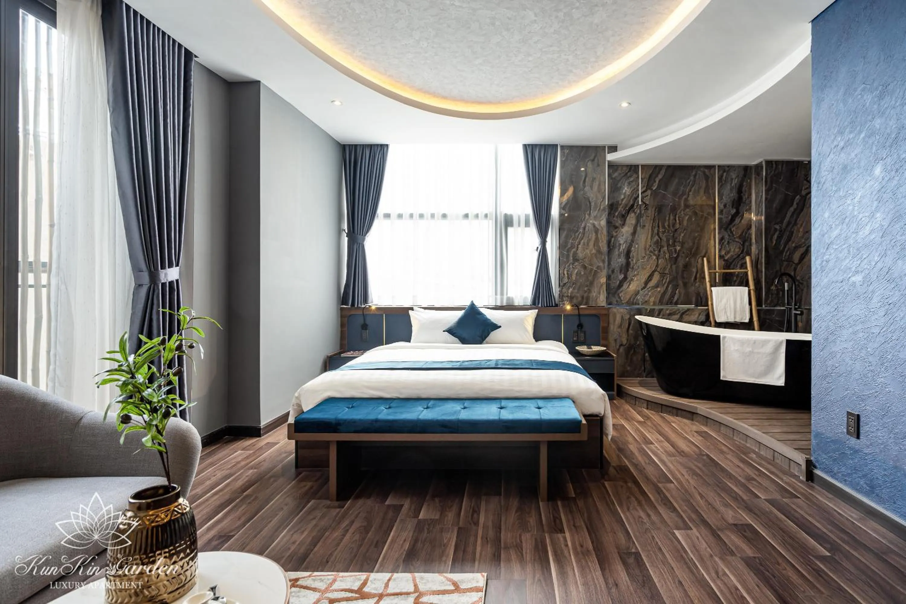 Bedroom, Bed in KunKin Garden Aparthotel