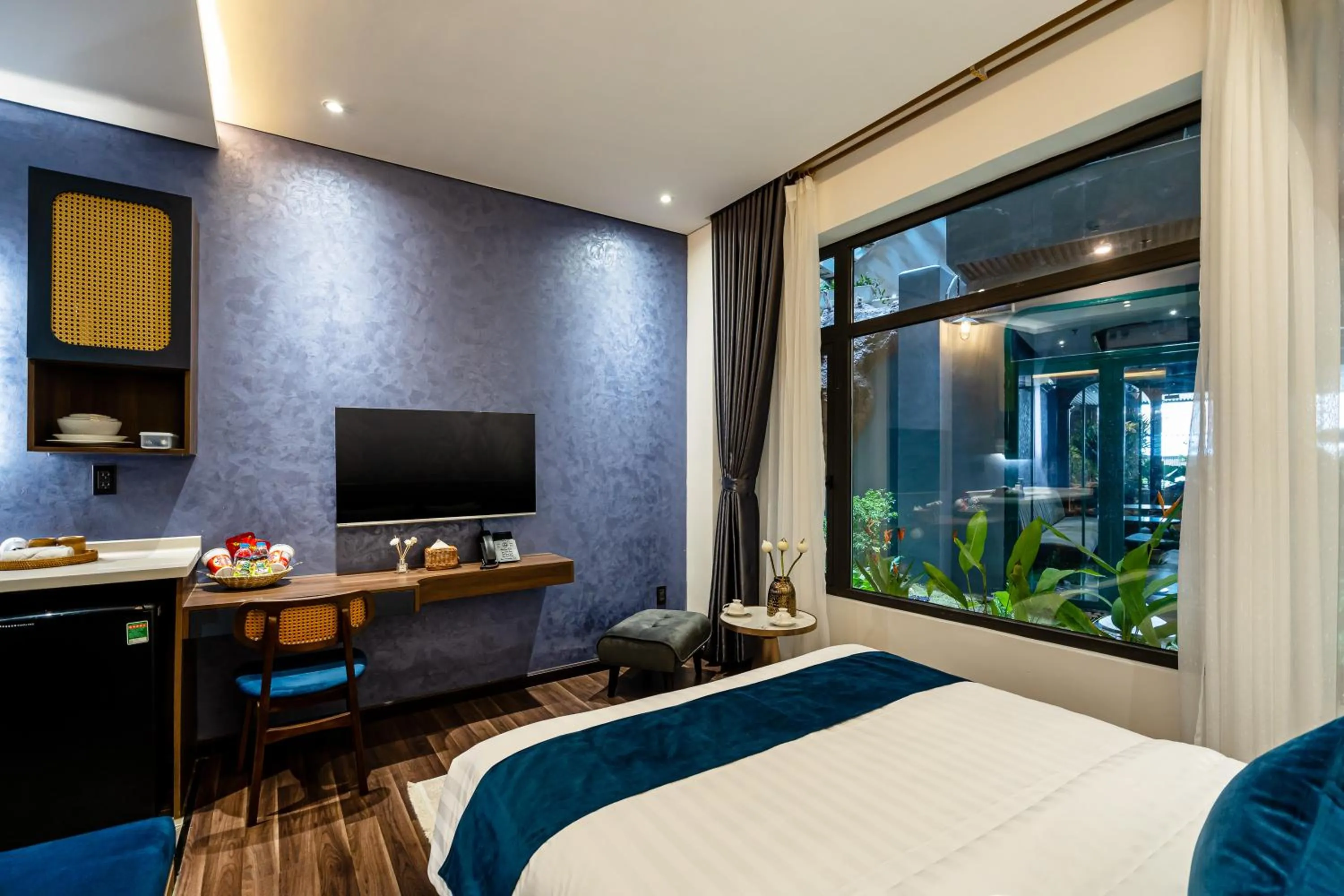 View (from property/room), Bed in KunKin Garden Aparthotel