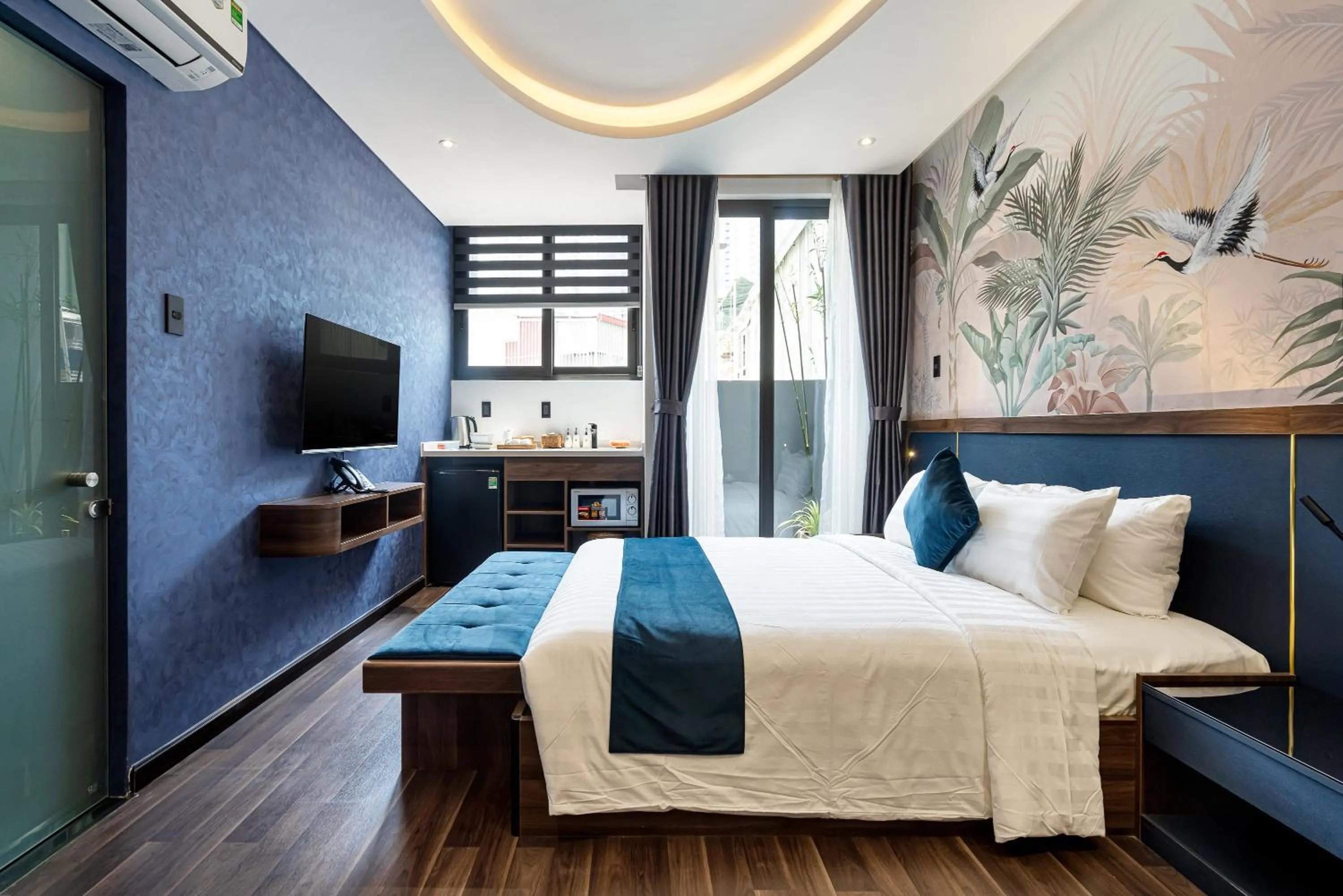 Bed in KunKin Garden Aparthotel