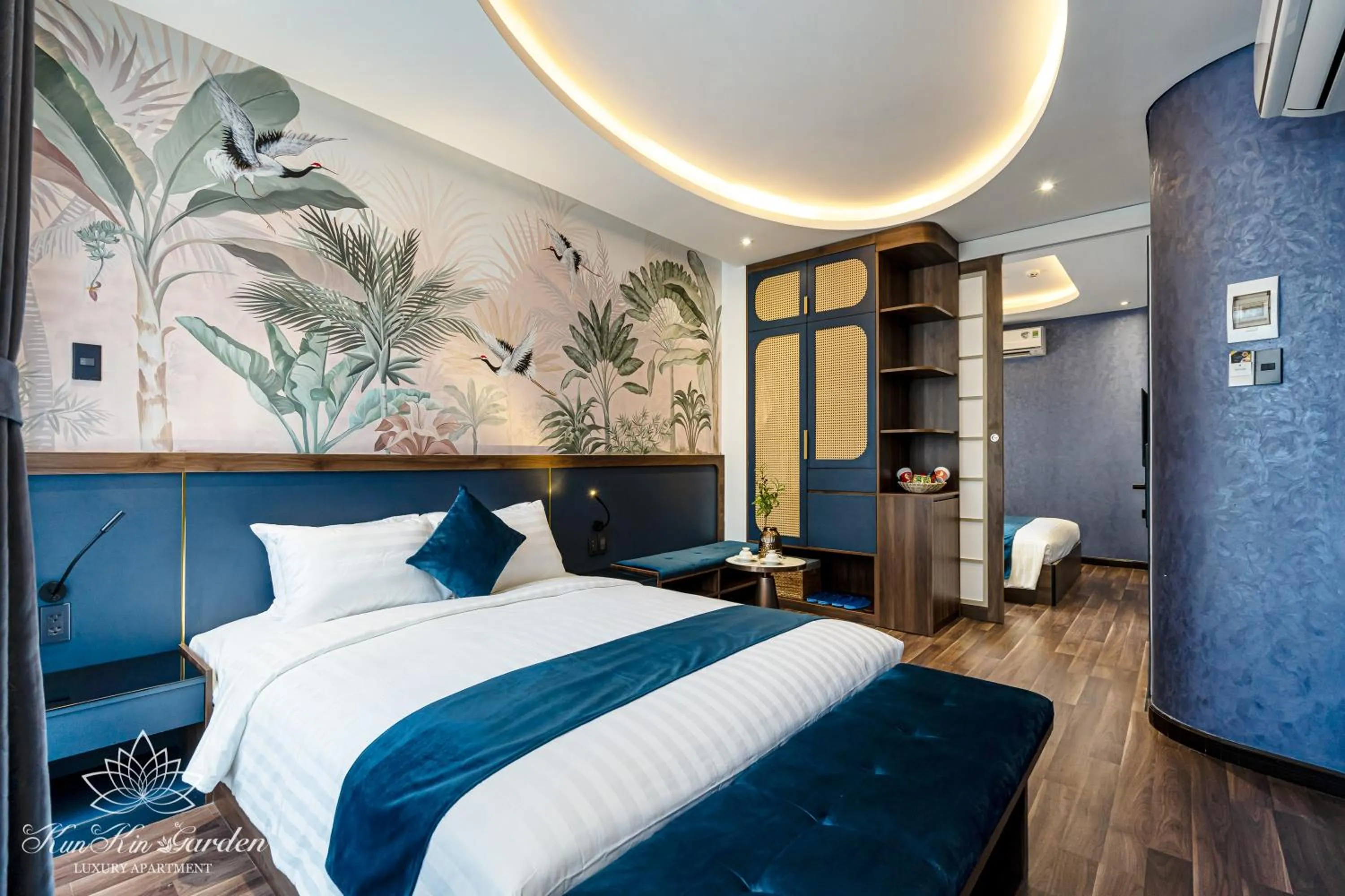 Bed in KunKin Garden Aparthotel