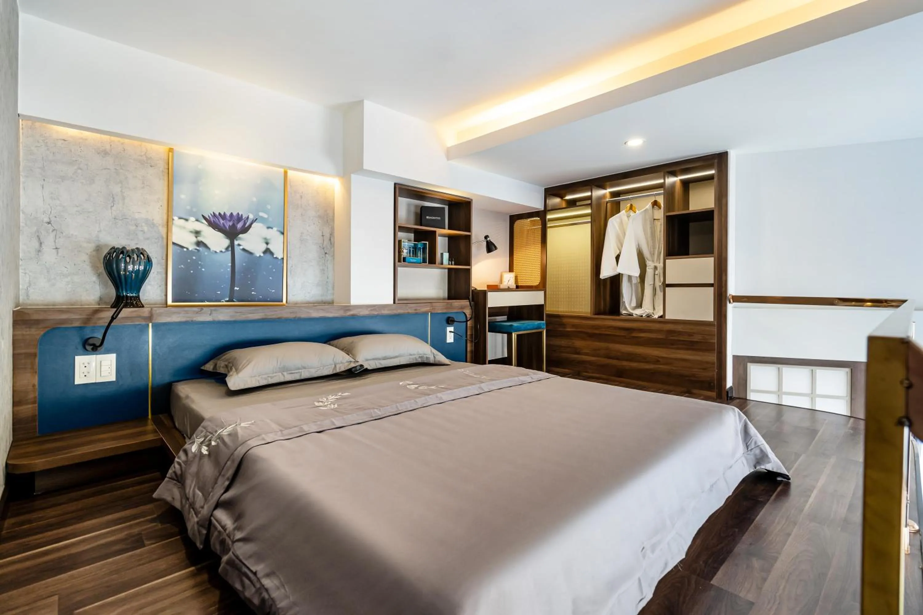 Bed in KunKin Garden Aparthotel