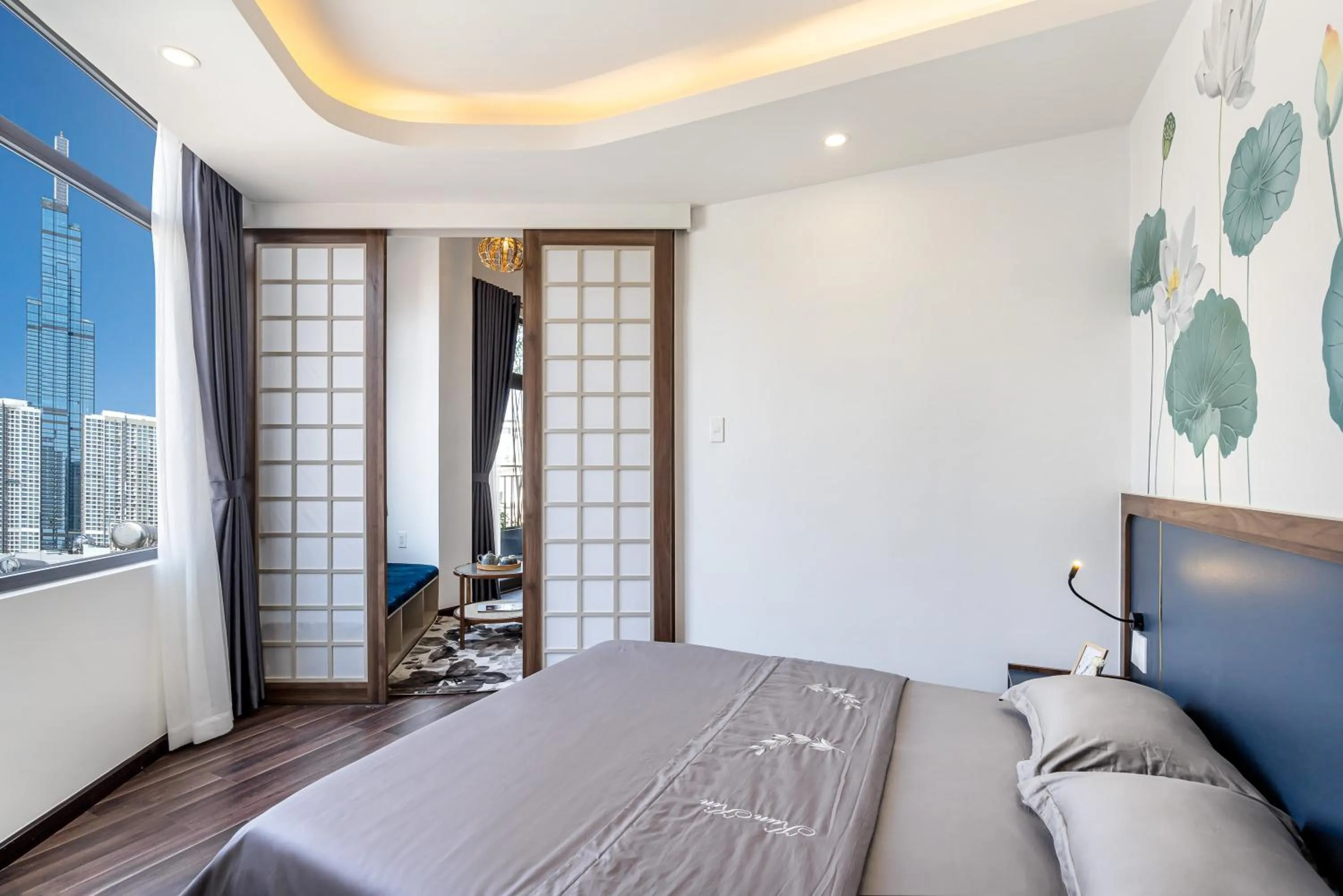 Bed in KunKin Garden Aparthotel