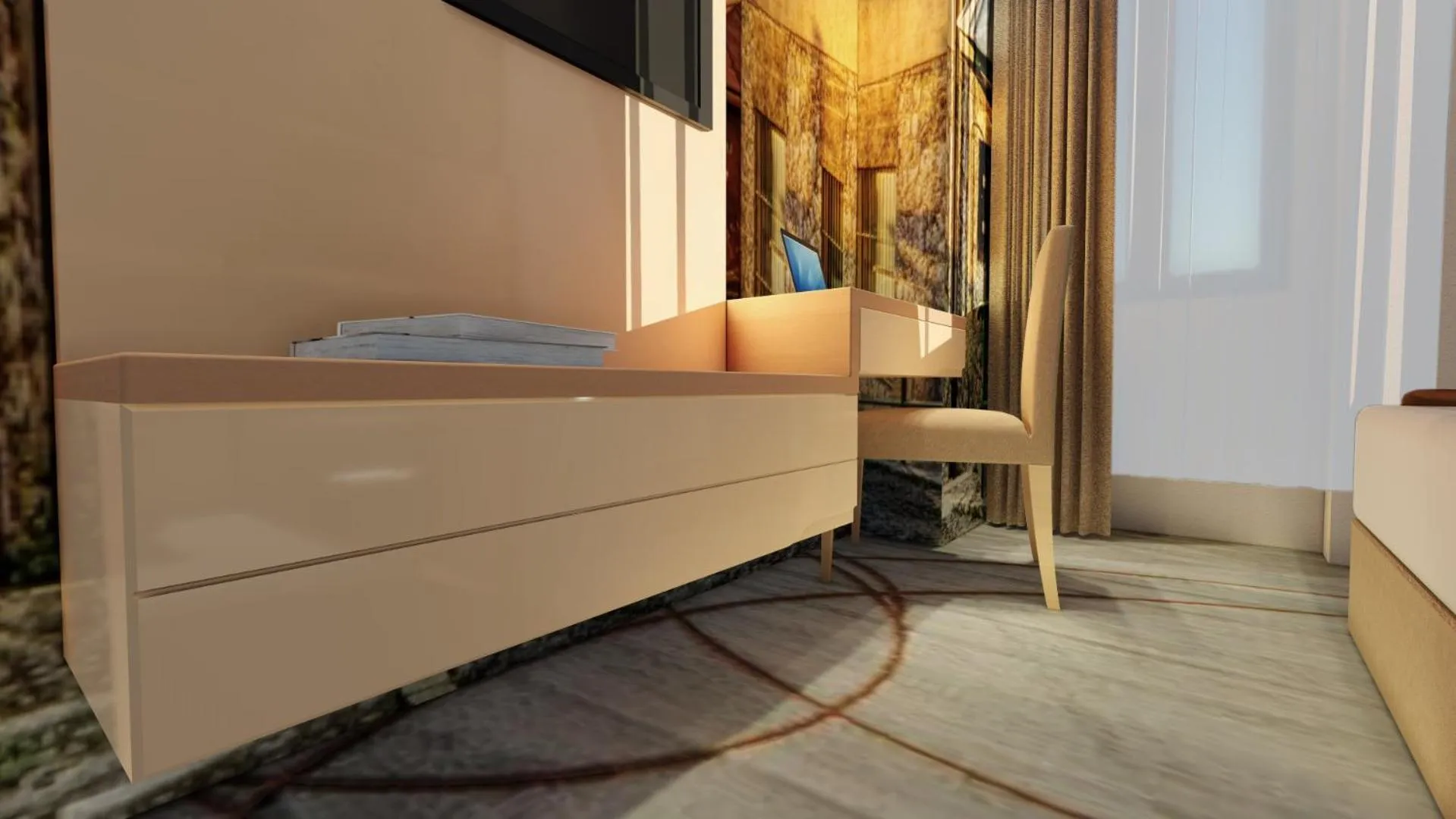 Decorative detail, Bed in Old Town Hotel