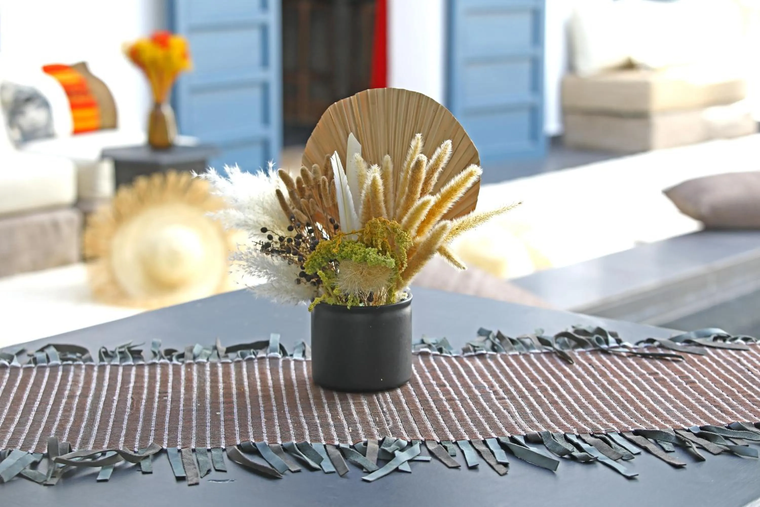 Patio, Bed in Riad Anyssates