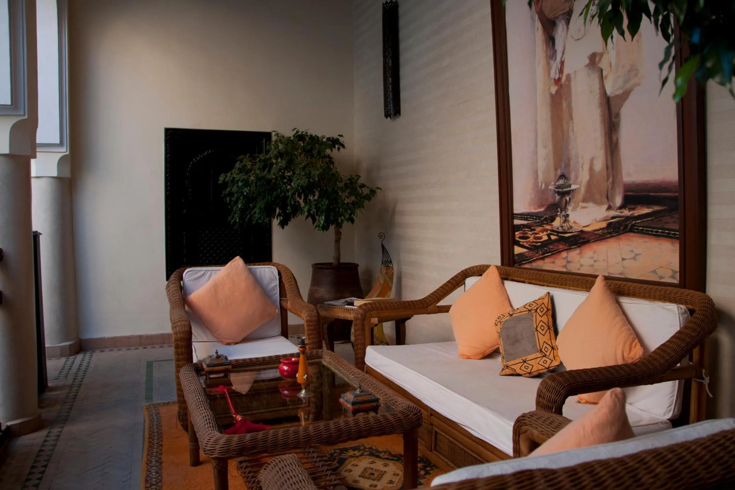 Balcony/Terrace in Riad Les Trois Palmiers El Bacha