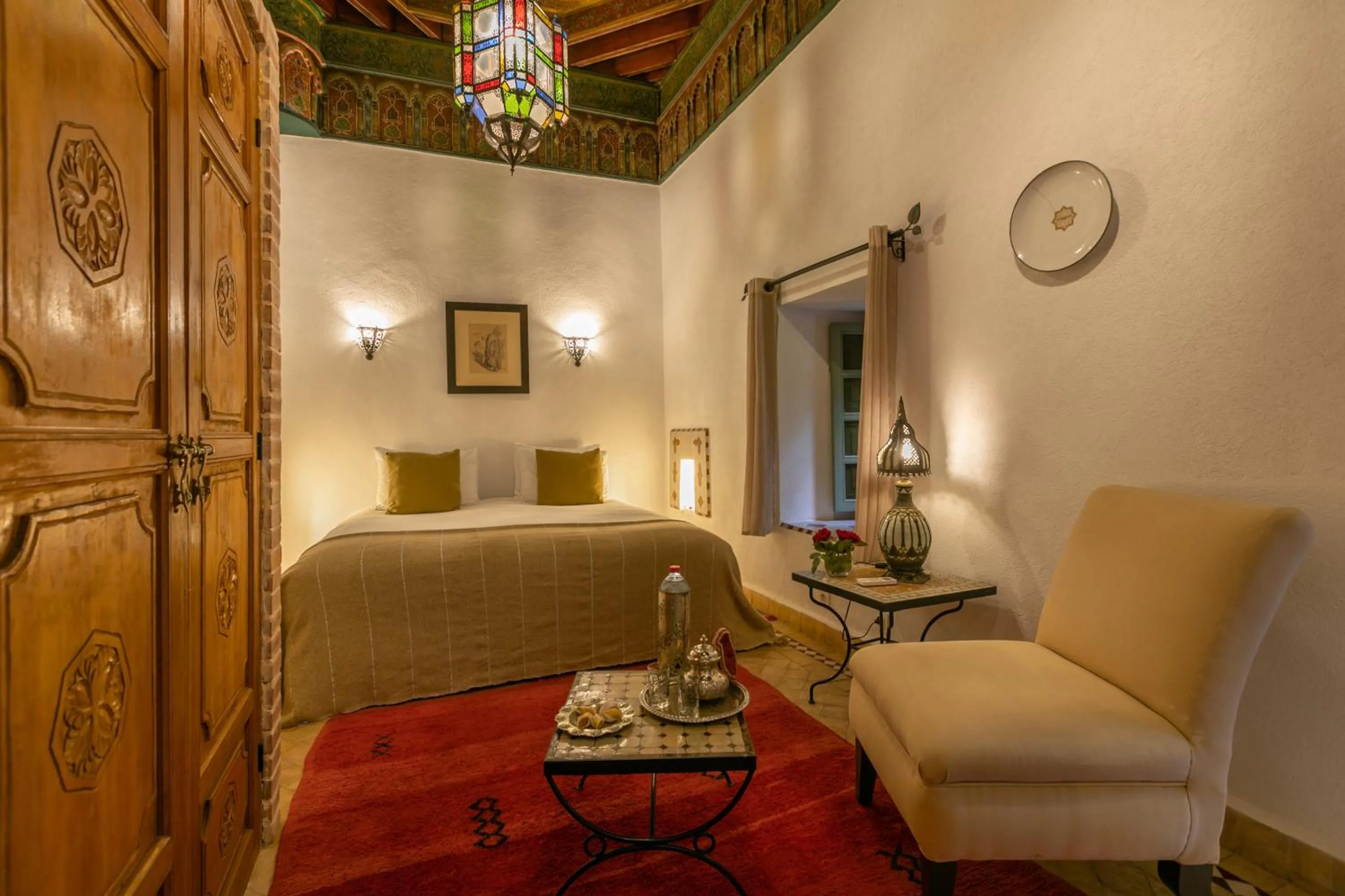 Bed in Riad Les Trois Palmiers El Bacha