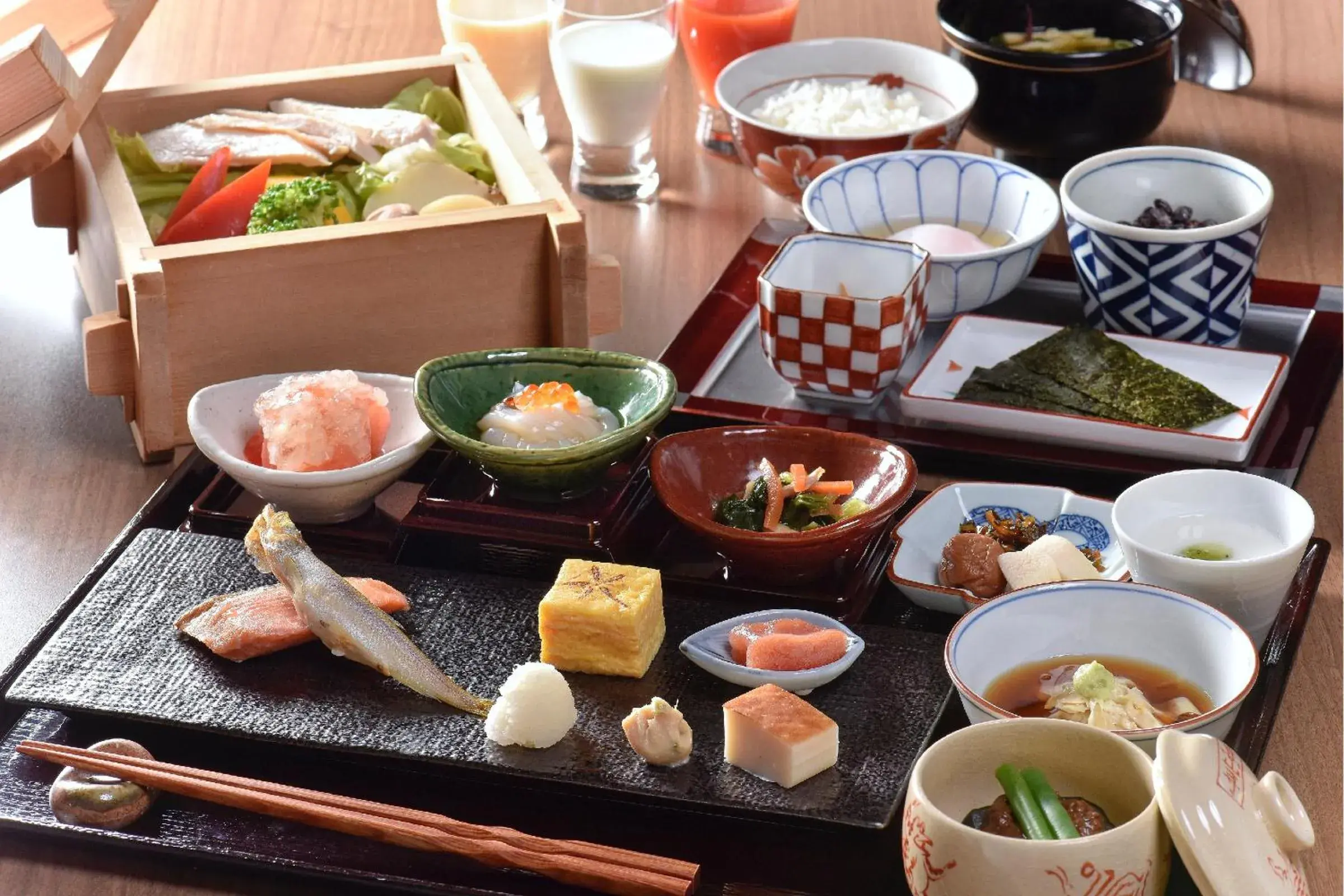 Asian breakfast in Jozankei Onsen Yurakusoan Asian breakfast in Jozankei Onsen Yurakusoan