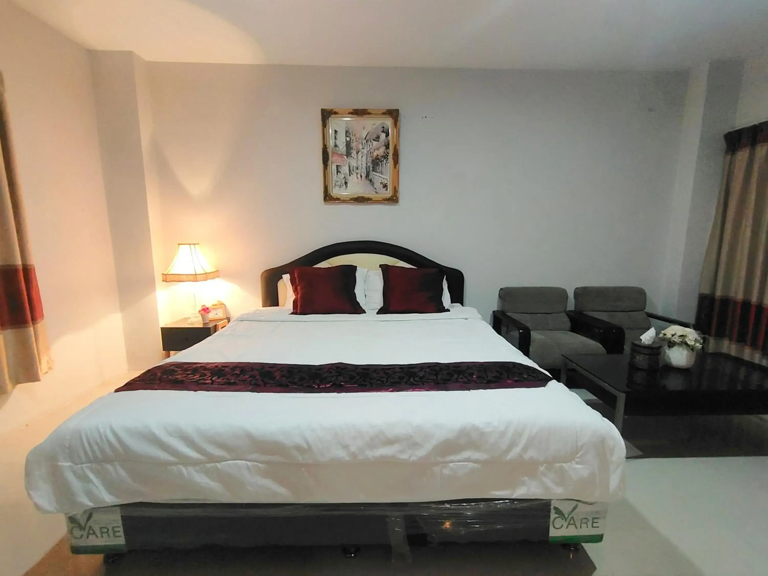 Bed in ห้องพักนครราชสีมา The Rich Room Bed in ห้องพักนครราชสีมา The Rich Room