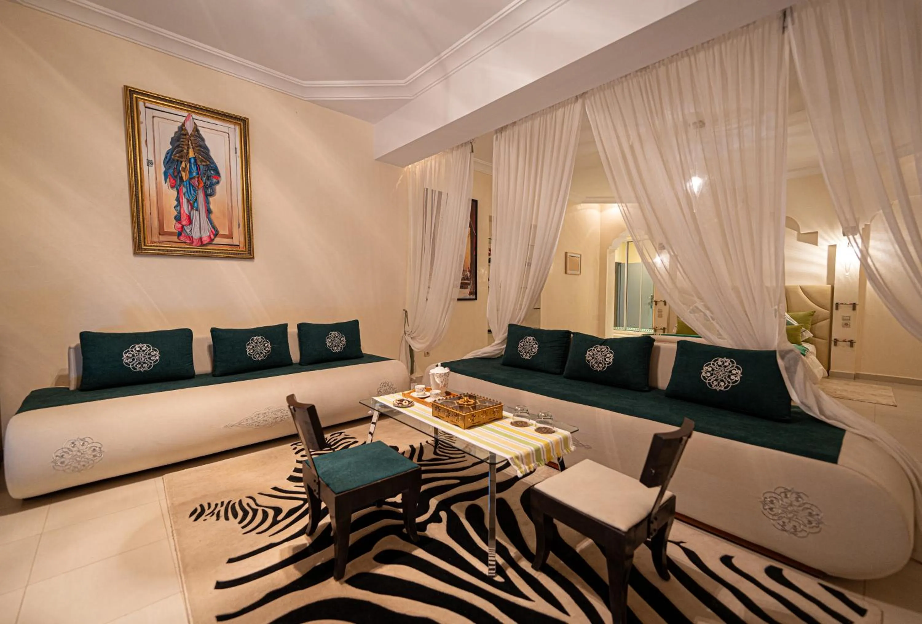 Living room, Bed in Palais les sources de l'atlas & spa